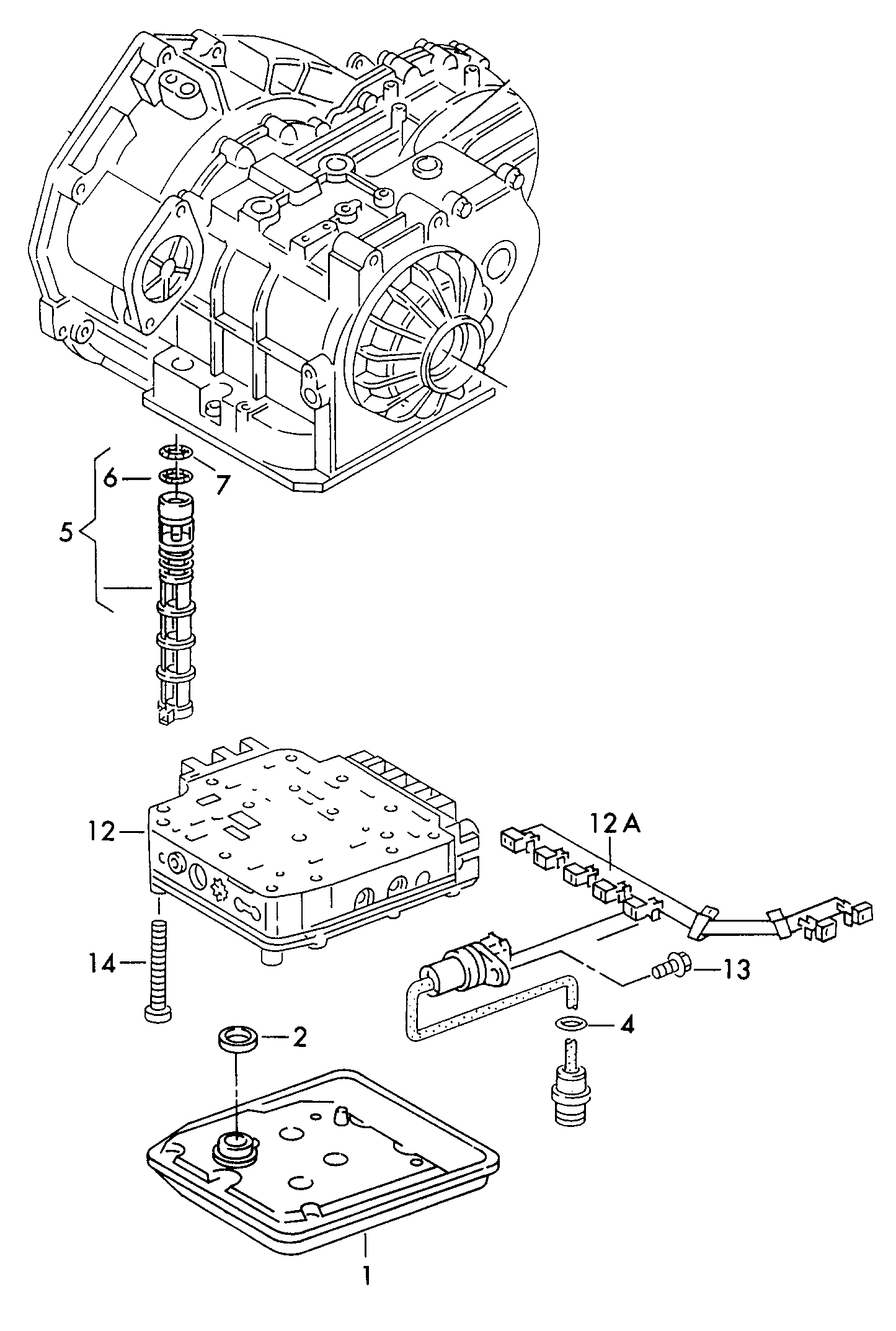 滑阀箱; 机滤油网; 用于四档自动变速器 - Alhambra(AL)  