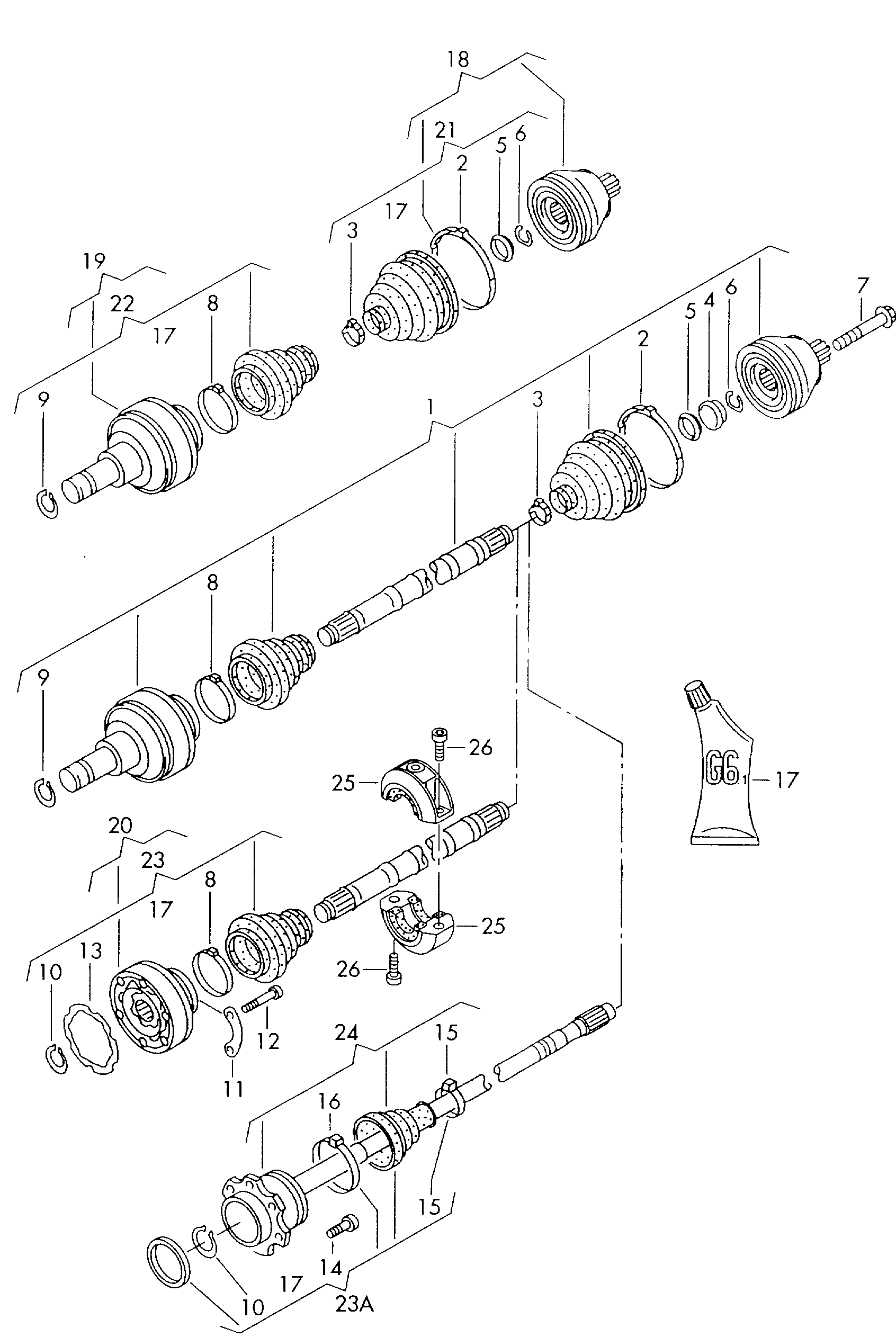 kloubovy hridel; pro mechanickou prevodovku - Alhambra(AL)  