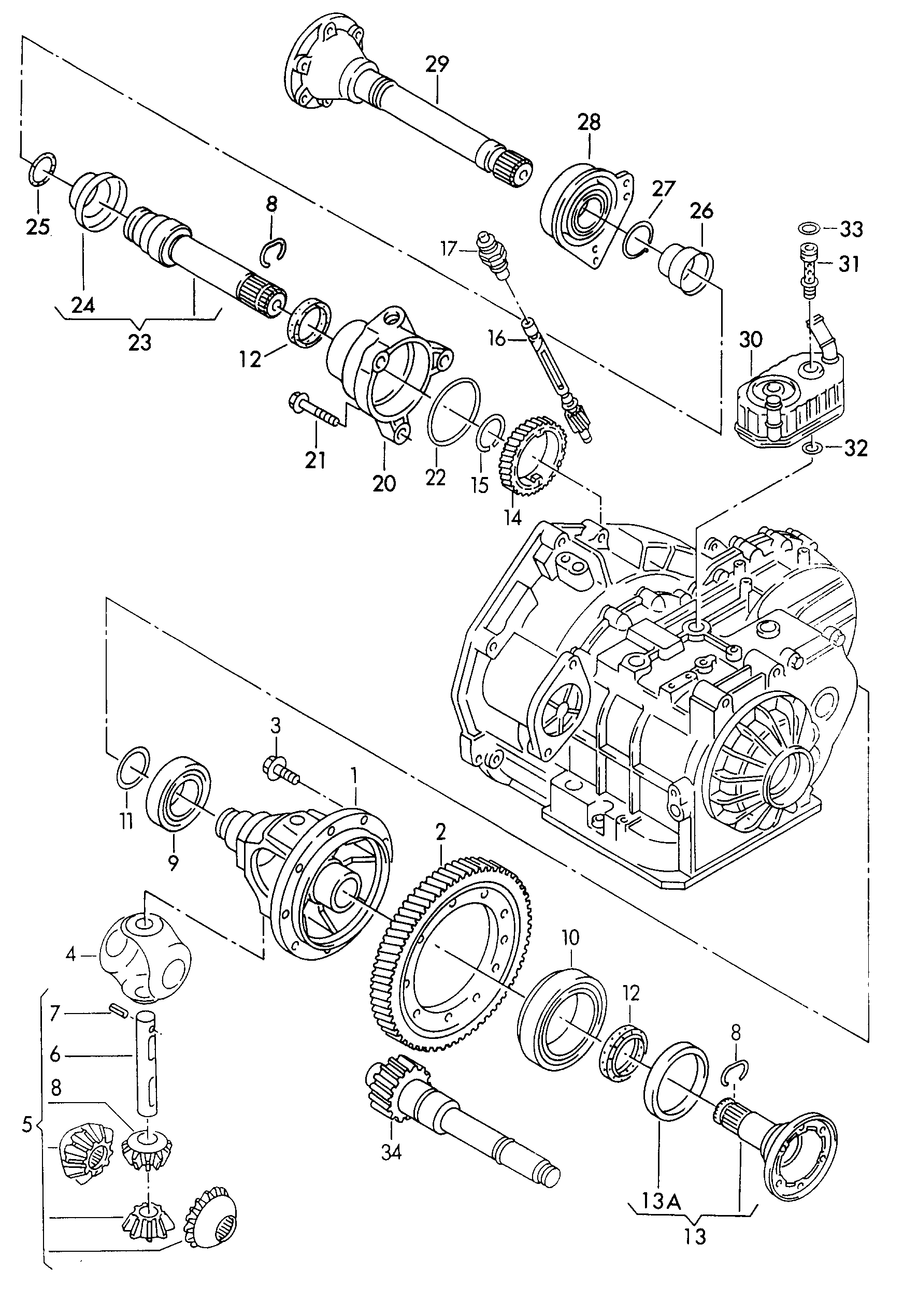 差速器; 主减速器; 油冷却器; 用于四档自动变速器 - Alhambra(AL)  