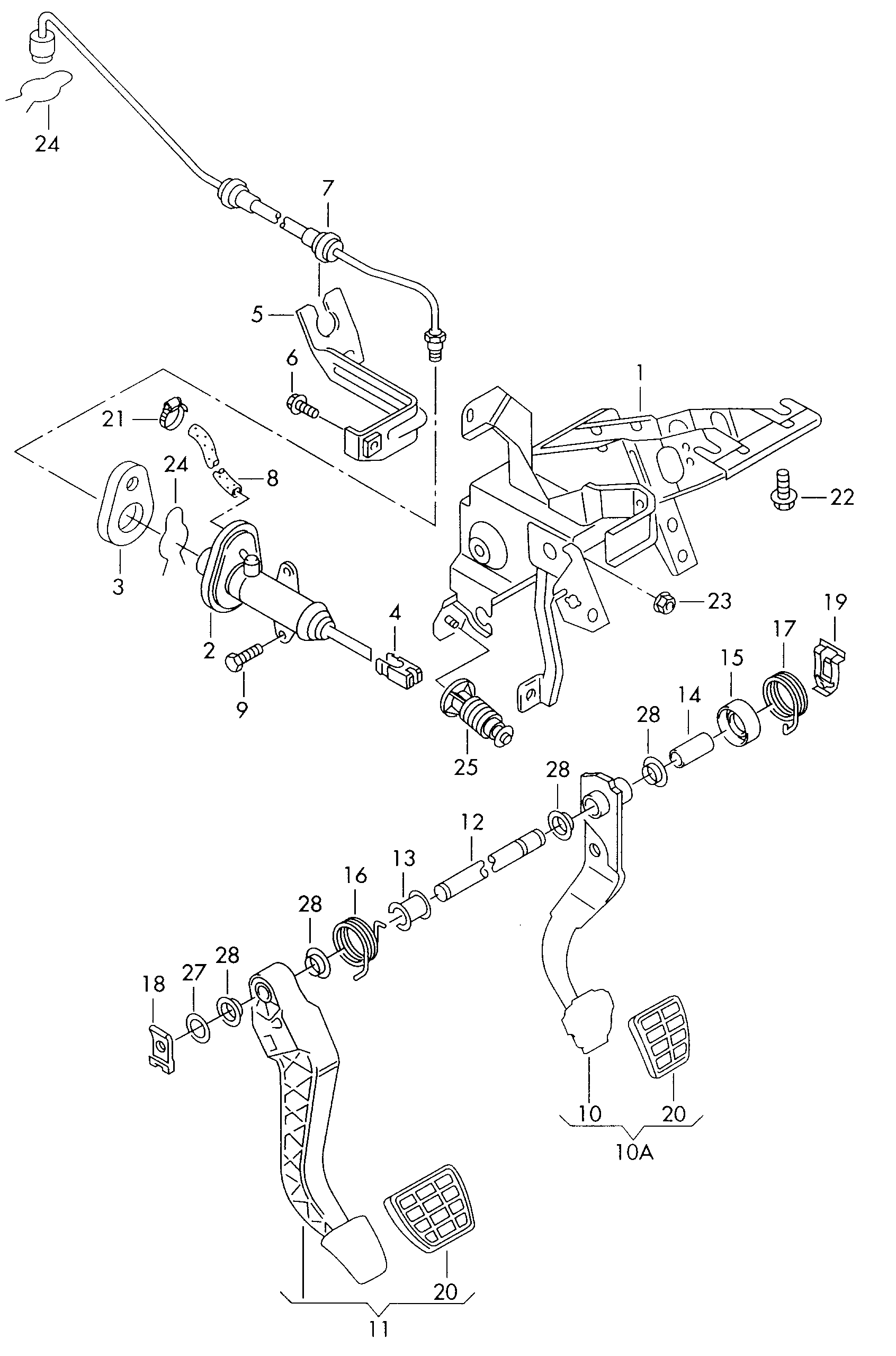 Fren ve debriyaj pedalı
takımı - Alhambra(AL)  