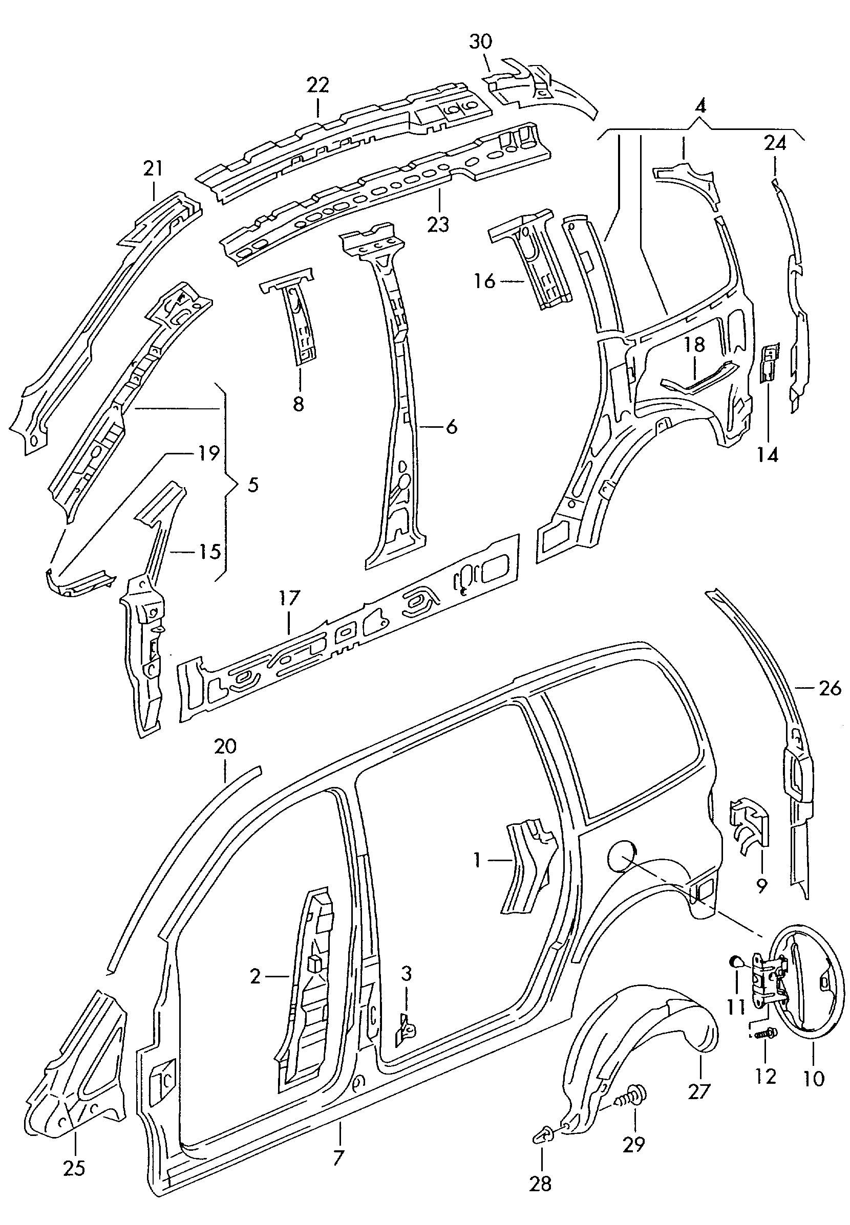 Деталь боковая; Крышка лючка залив. горловины - Alhambra(AL)  