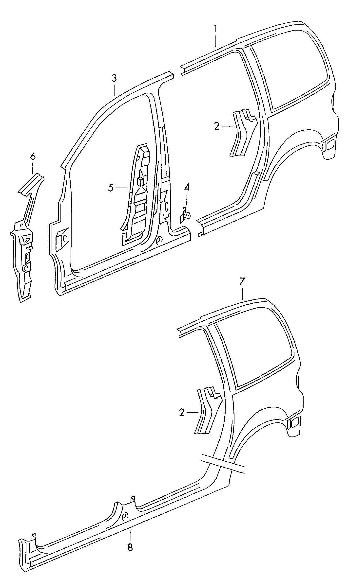 piezas de recorte para
pieza lateral - Alhambra(AL)  