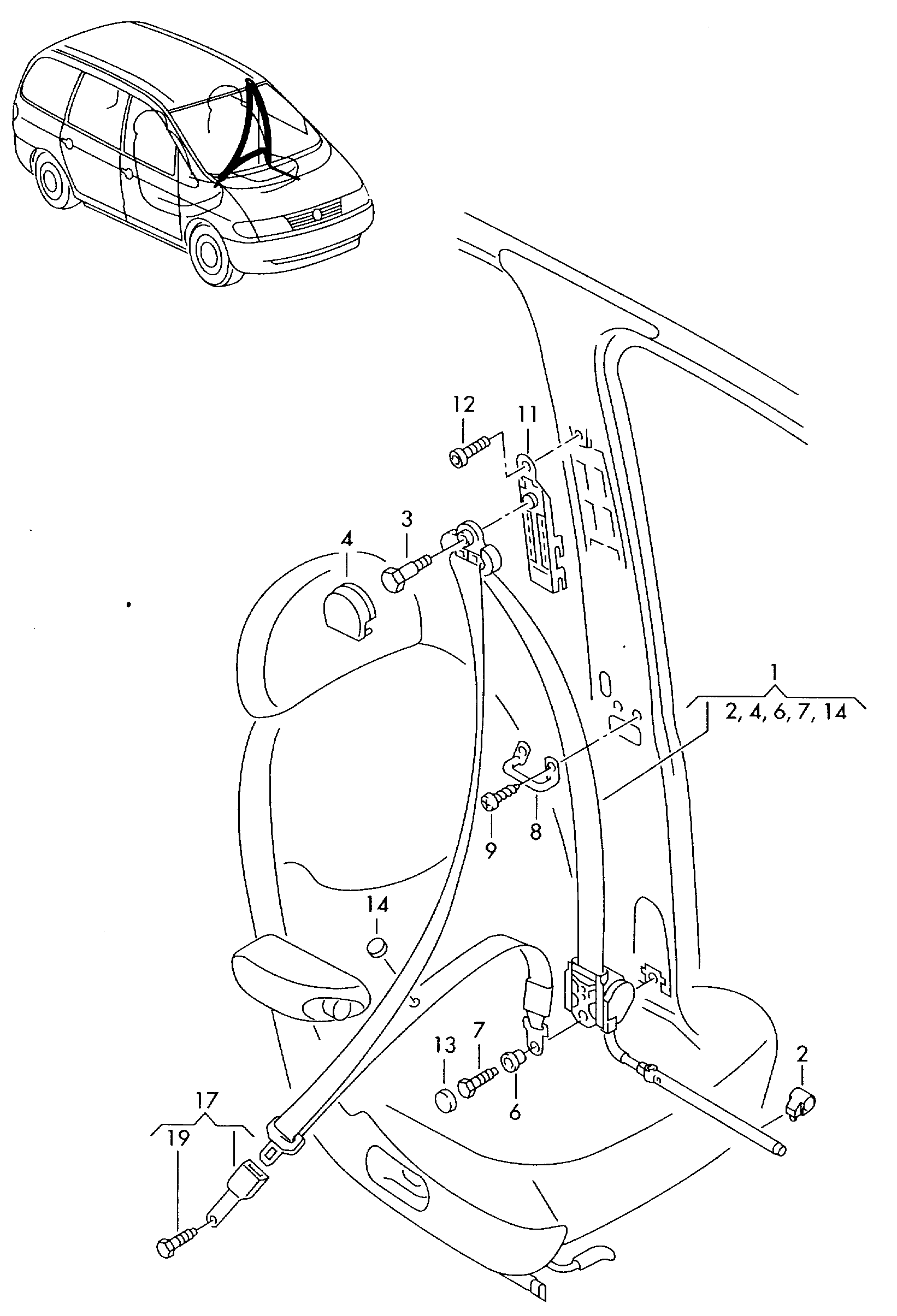 ceintures de securite dans
compartiment-passagers - Alhambra(AL)  
