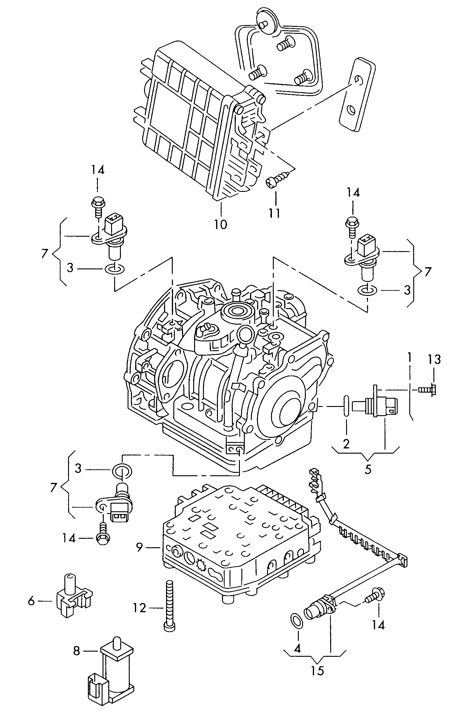 控制单元，用于自动
变速箱; 滑阀箱; 开关 - Alhambra(AL)  