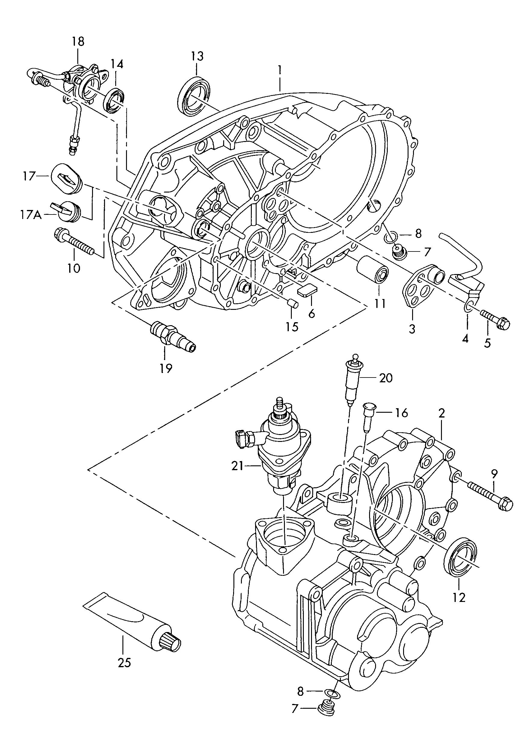 变速箱壳体; 用于5-挡机械变速器 - Transporter(TR)  