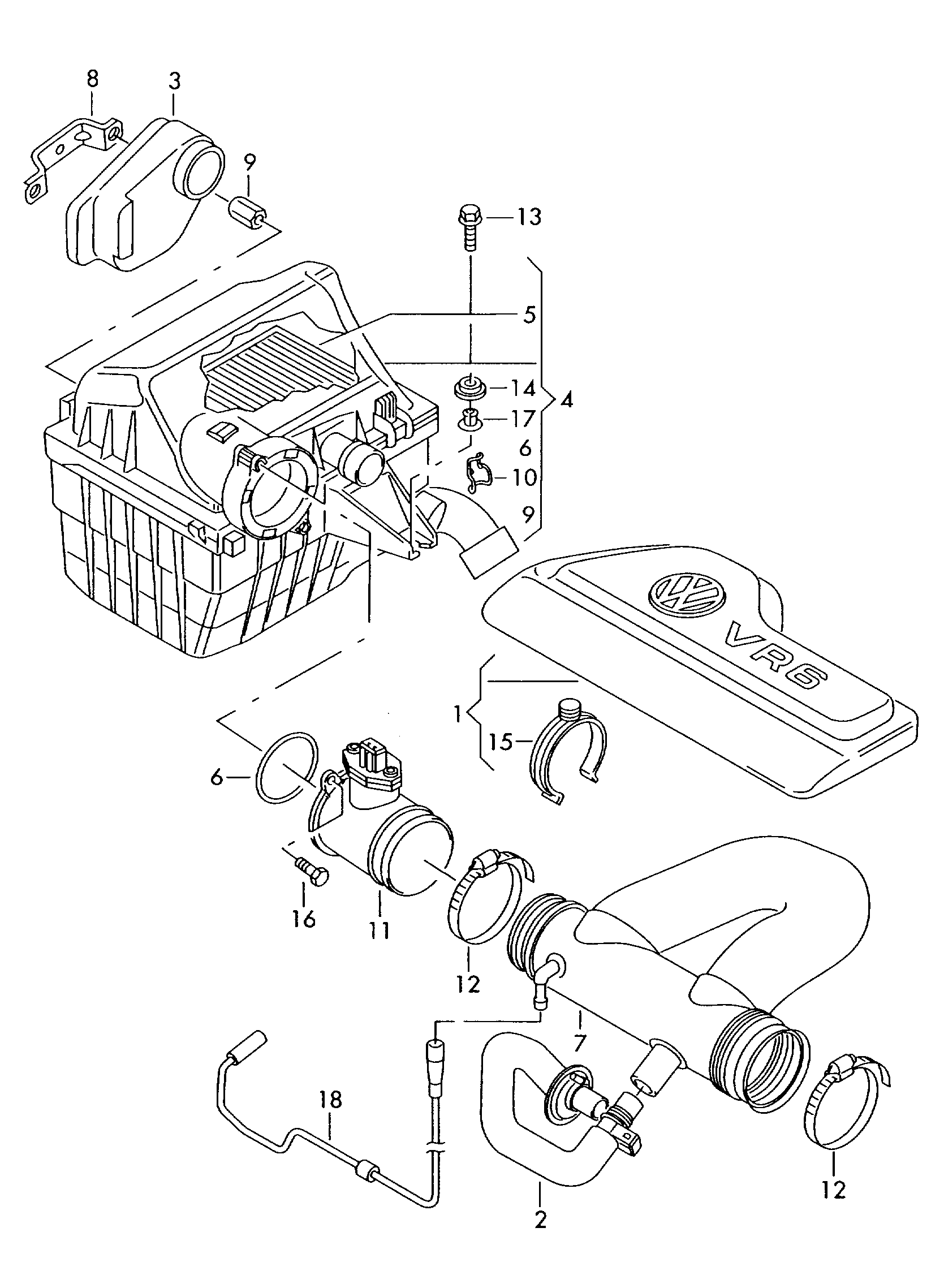 Luftfilter mit Anschluss-
teilen - Transporter(TR)  