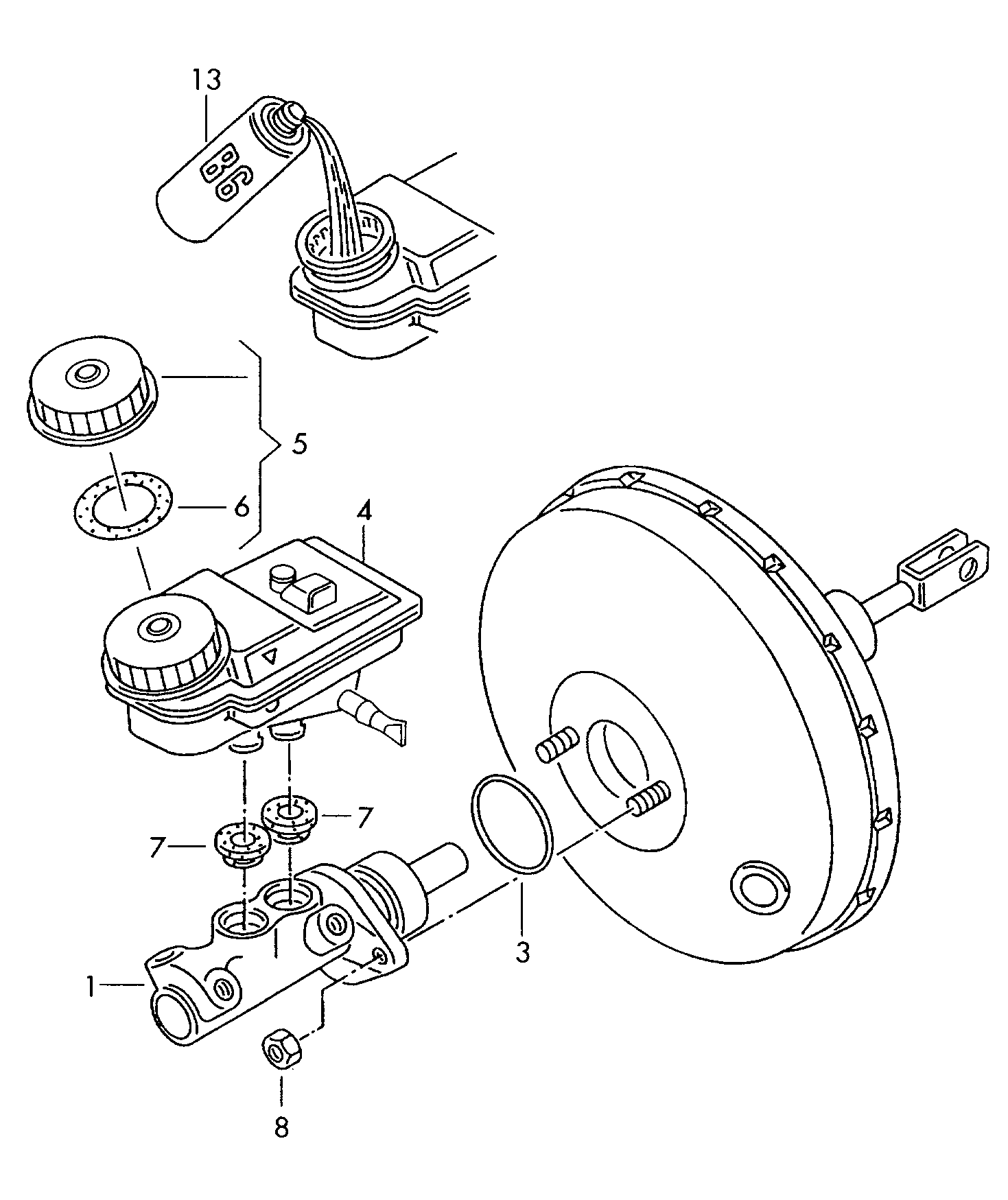 brake master cylinder; reservoir; brake fluid - Transporter(TR)  