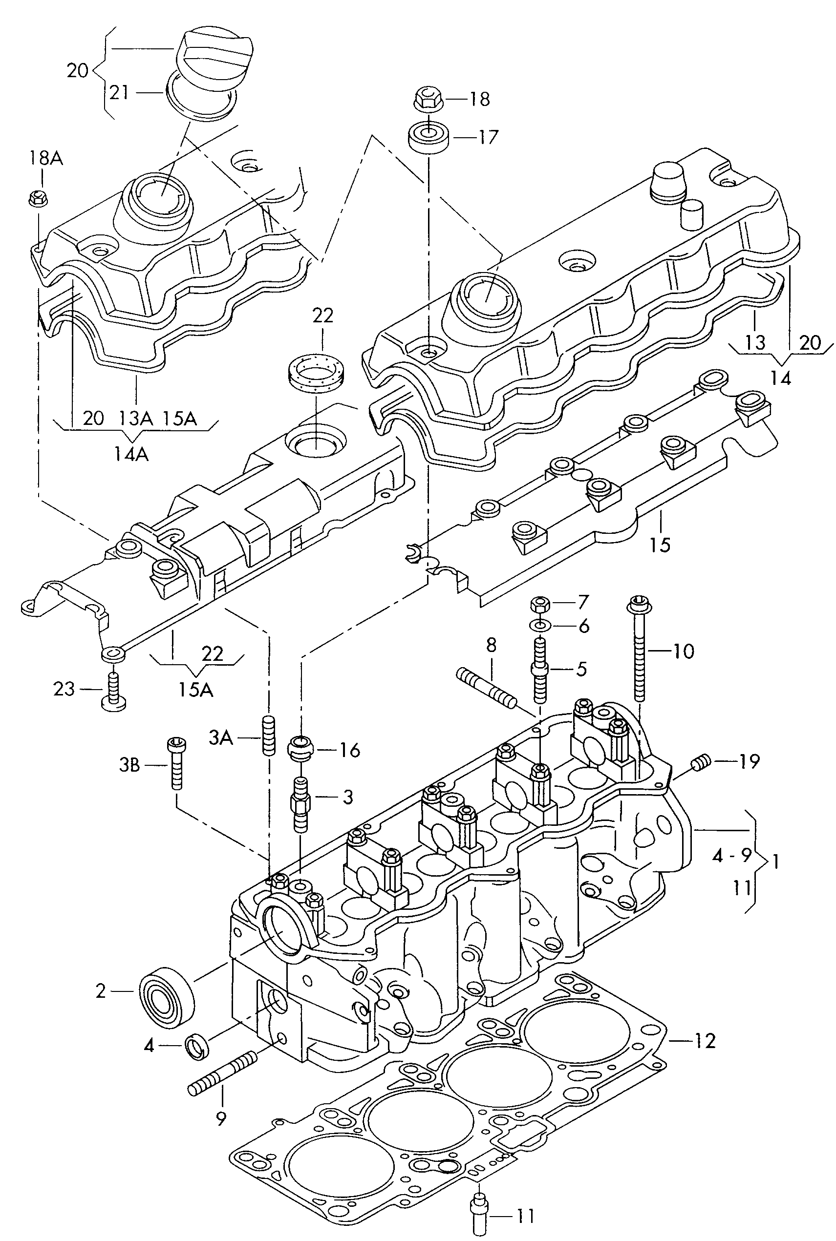 Zylinderkopf; Zylinderkopfhaube - Golf/Variant/4Motion(GOLF)  