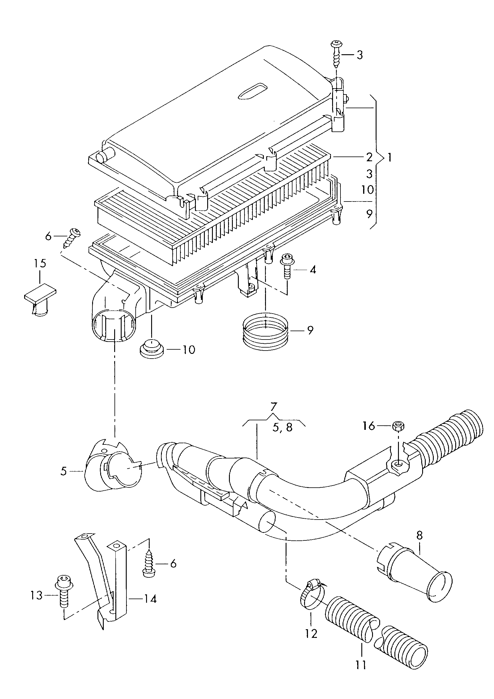 air filter with connecting
parts - Toledo(TO)  
