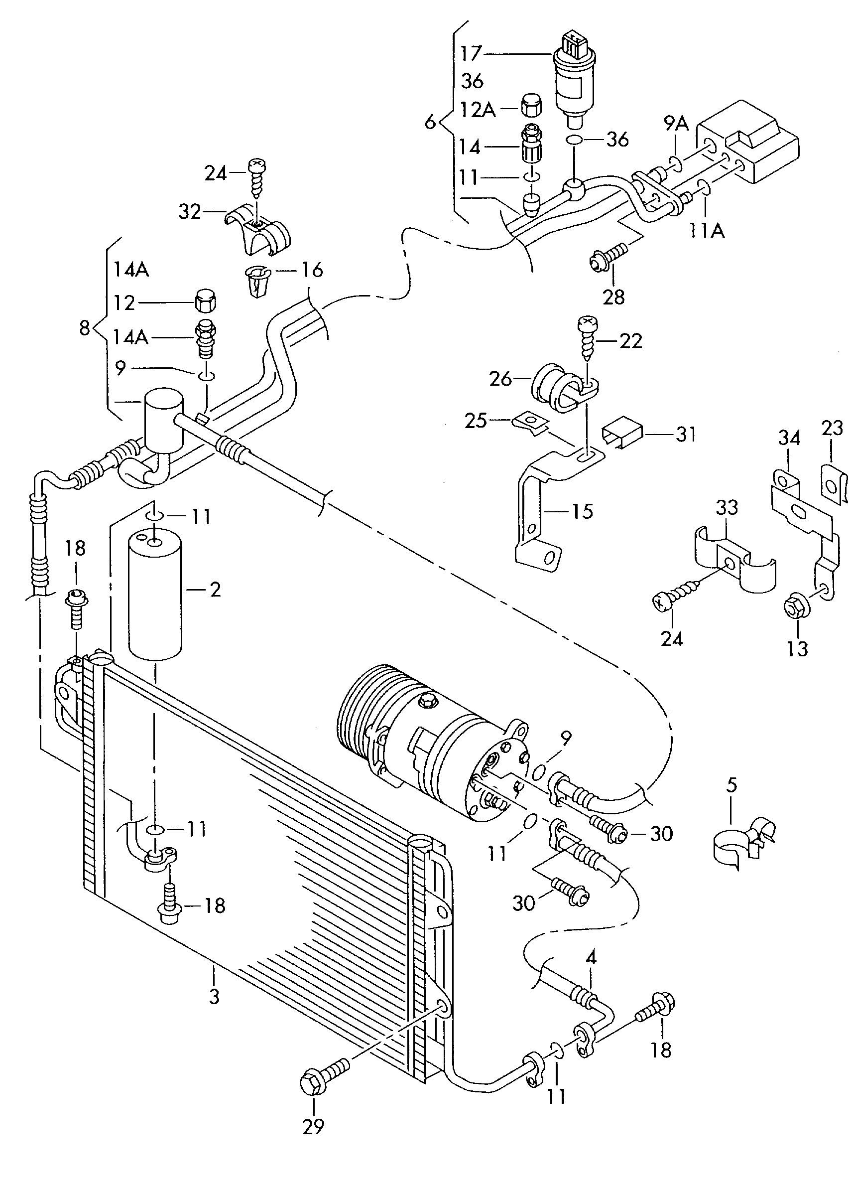 a/c condenser; fluid container with
connecting pa... - Golf/Variant/4Motion(GOLF)  
