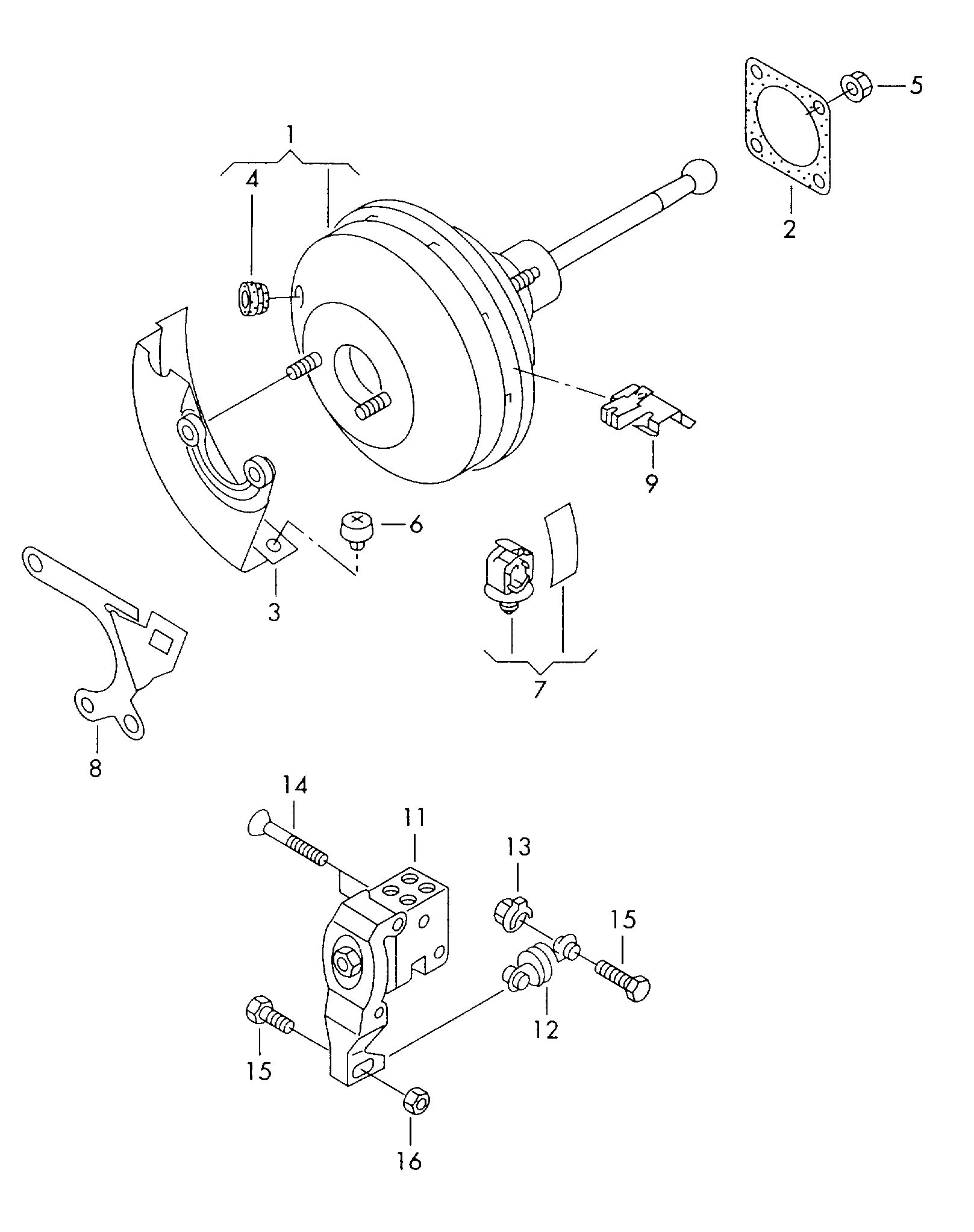 Bremskraftverstaerker - Audi A3/S3/Sportb./Lim./qu(A3)  