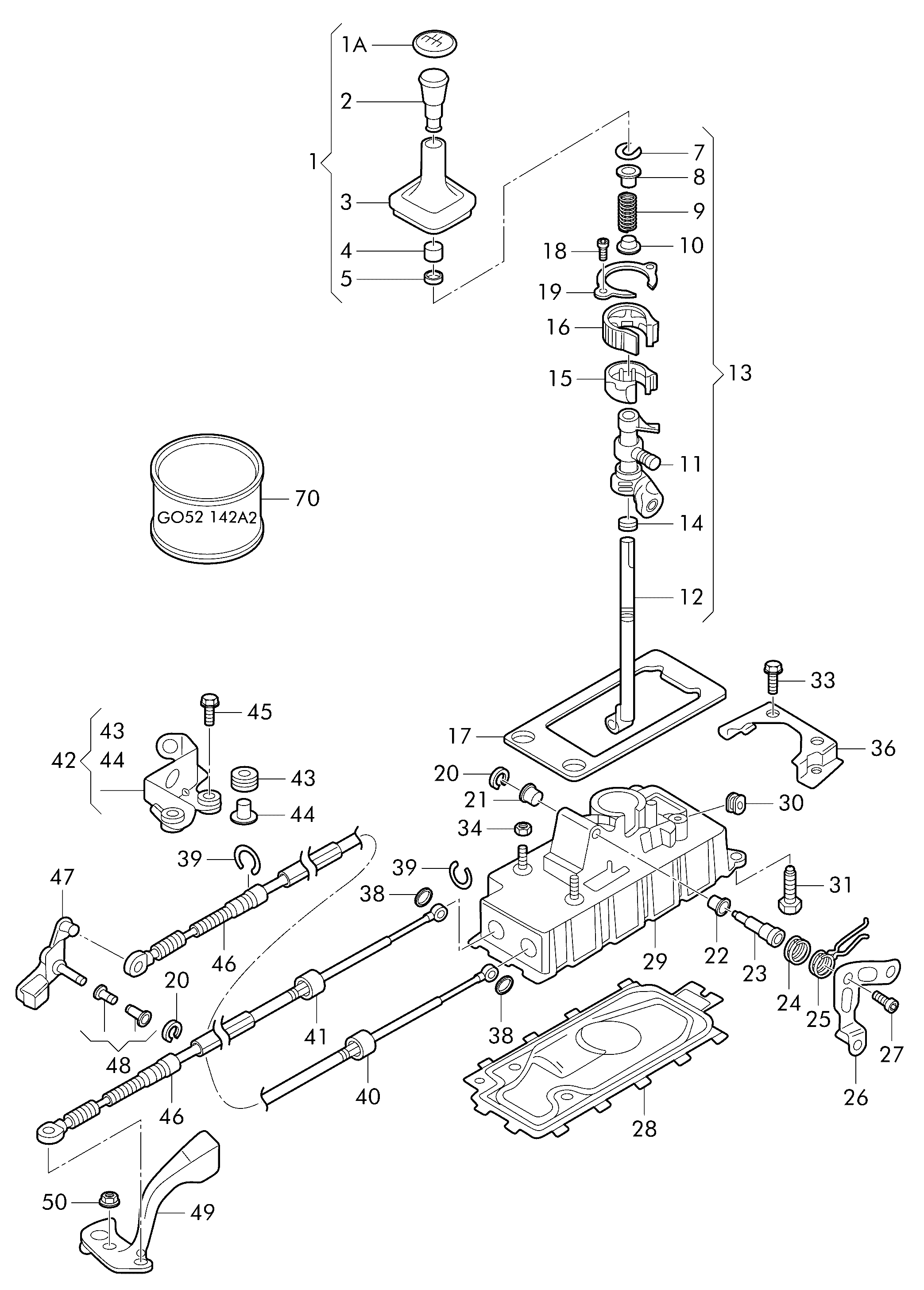 selector mechanism; for vehicles with
shift cable - Ibiza/ST(IB)  