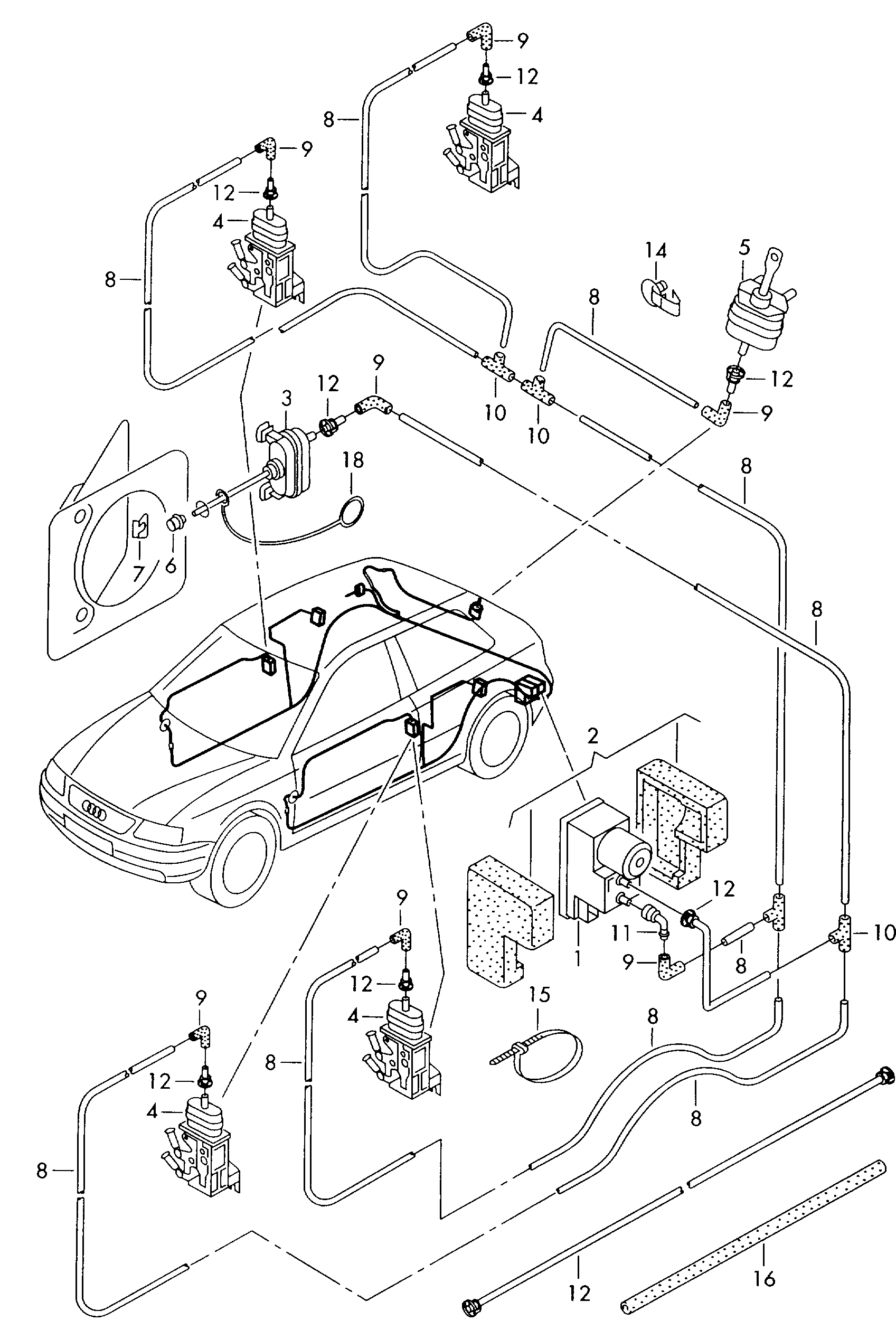 chiusura centralizzata - Audi A3/S3/Sportb./Lim./qu(A3)  