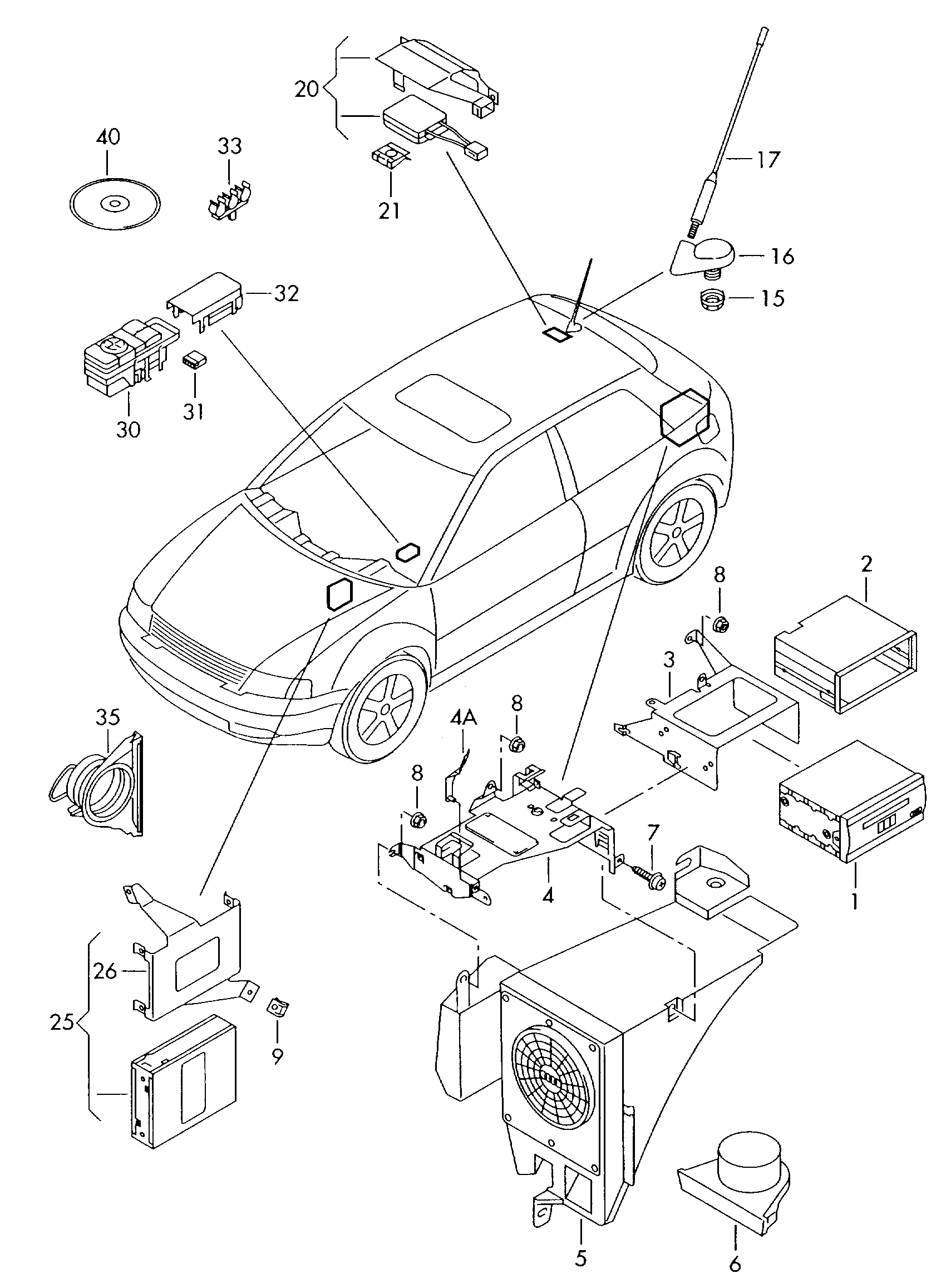 Elektrische Teile fuer
Navigationssystem; CD-Rom ... - Audi A3/S3/Sportb./Lim./qu(A3)  