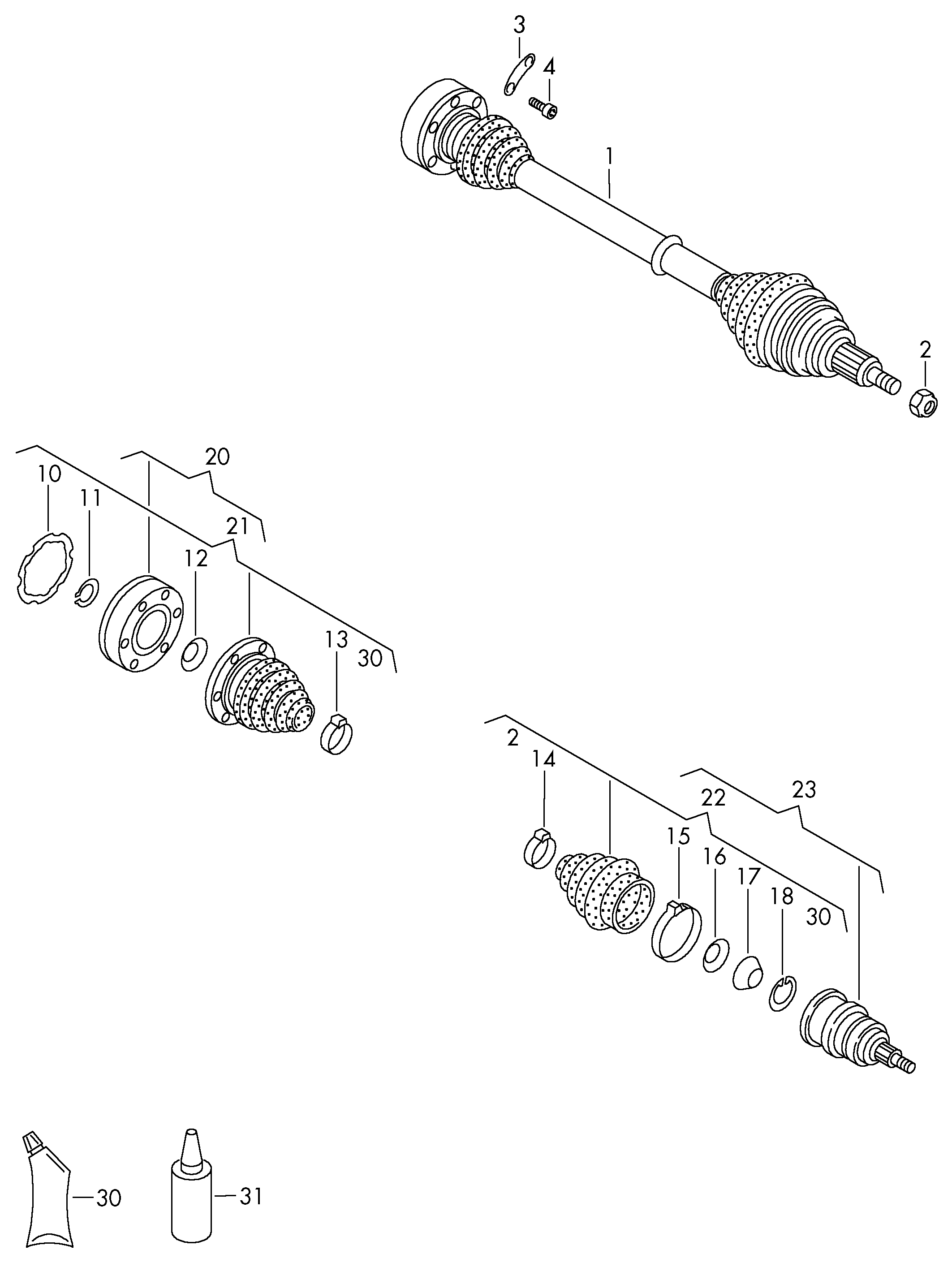 Приводной вал; для 5-ступ. механической КП - Golf/Variant/4Motion(GOLF)  