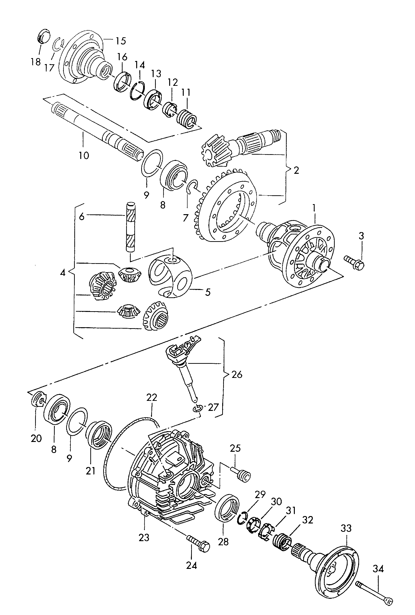 Ausgleichsgetriebe; Triebsatz; fuer 4-Gang-Automat... - Audi Cabriolet(ACA)  