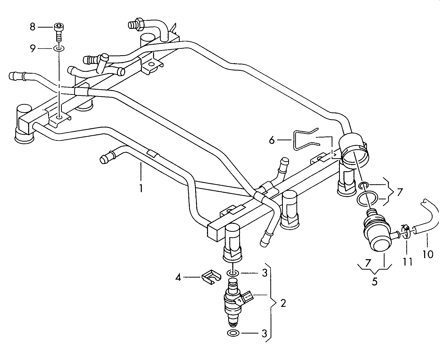 injection valve; pressure regulator; fuel line - Audi A6 allroad quattro(A6AR)  