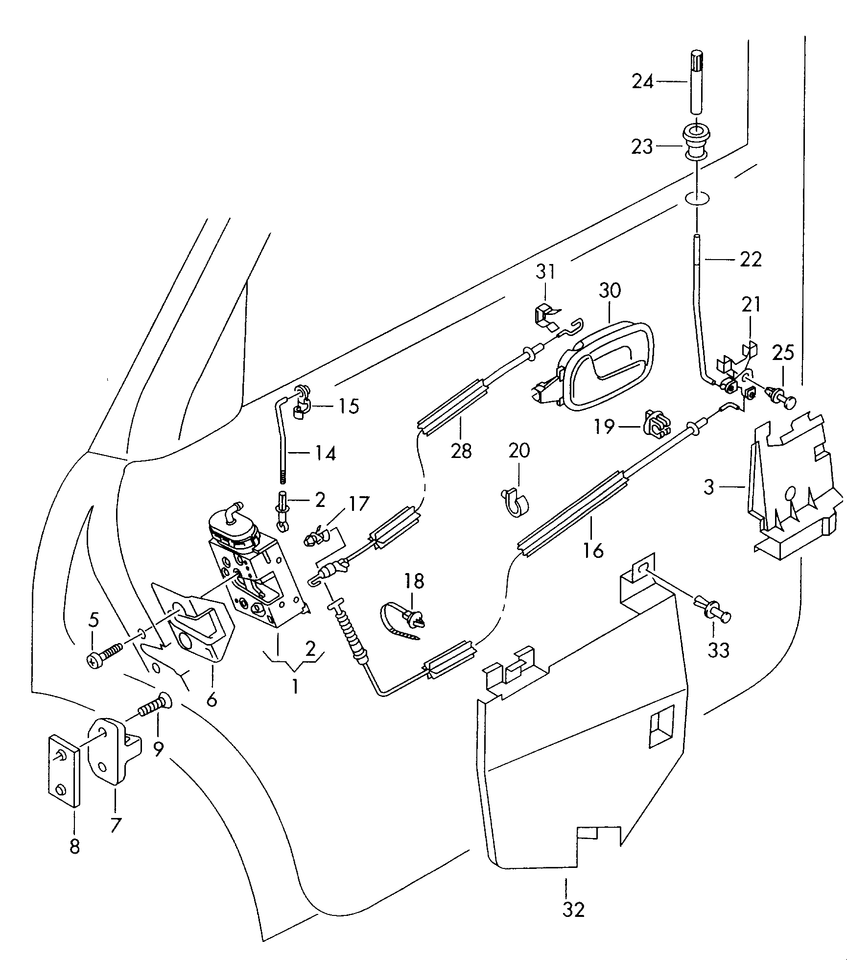 inner actuator; door lock - Audi RS4/Avant quattro(RS4)  