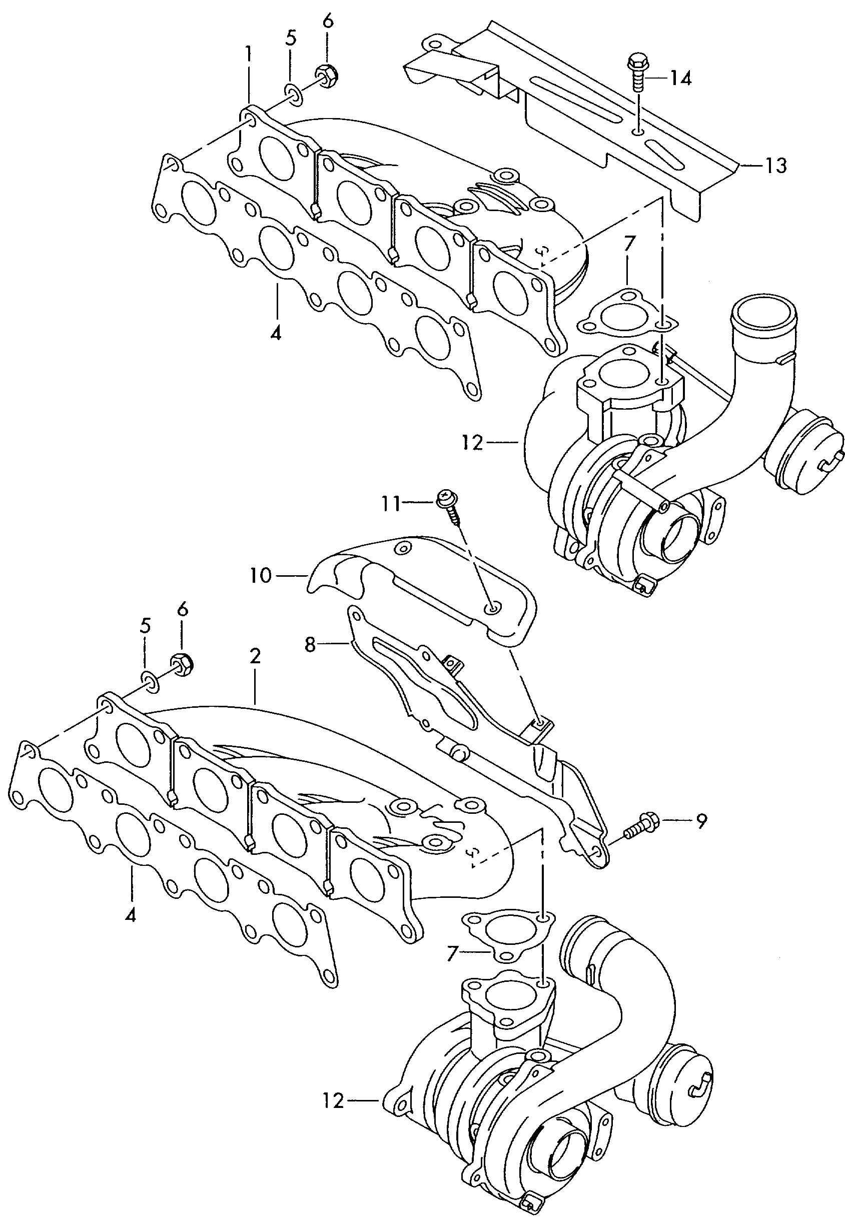 exhaust manifolds - Audi A3/S3/Sportb./Lim./qu(A3)  