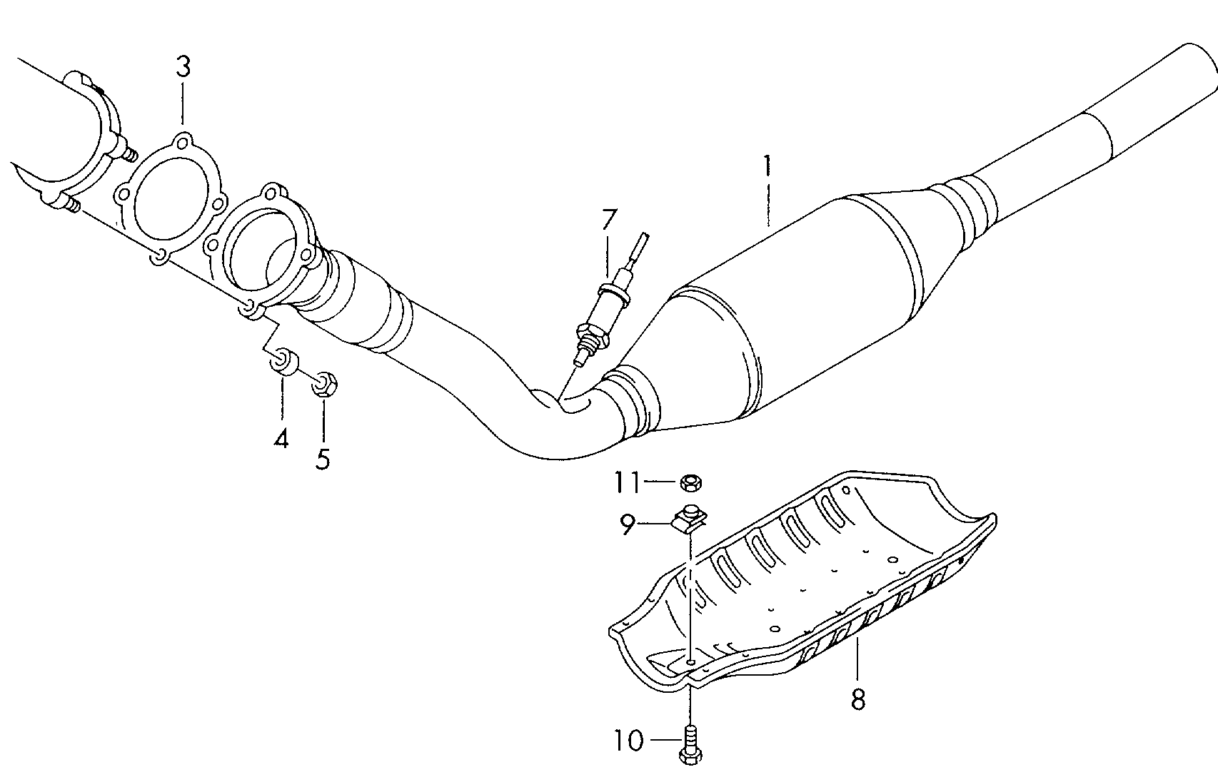 exhaust pipe with catalyst - Golf/Variant/4Motion(GOLF)  