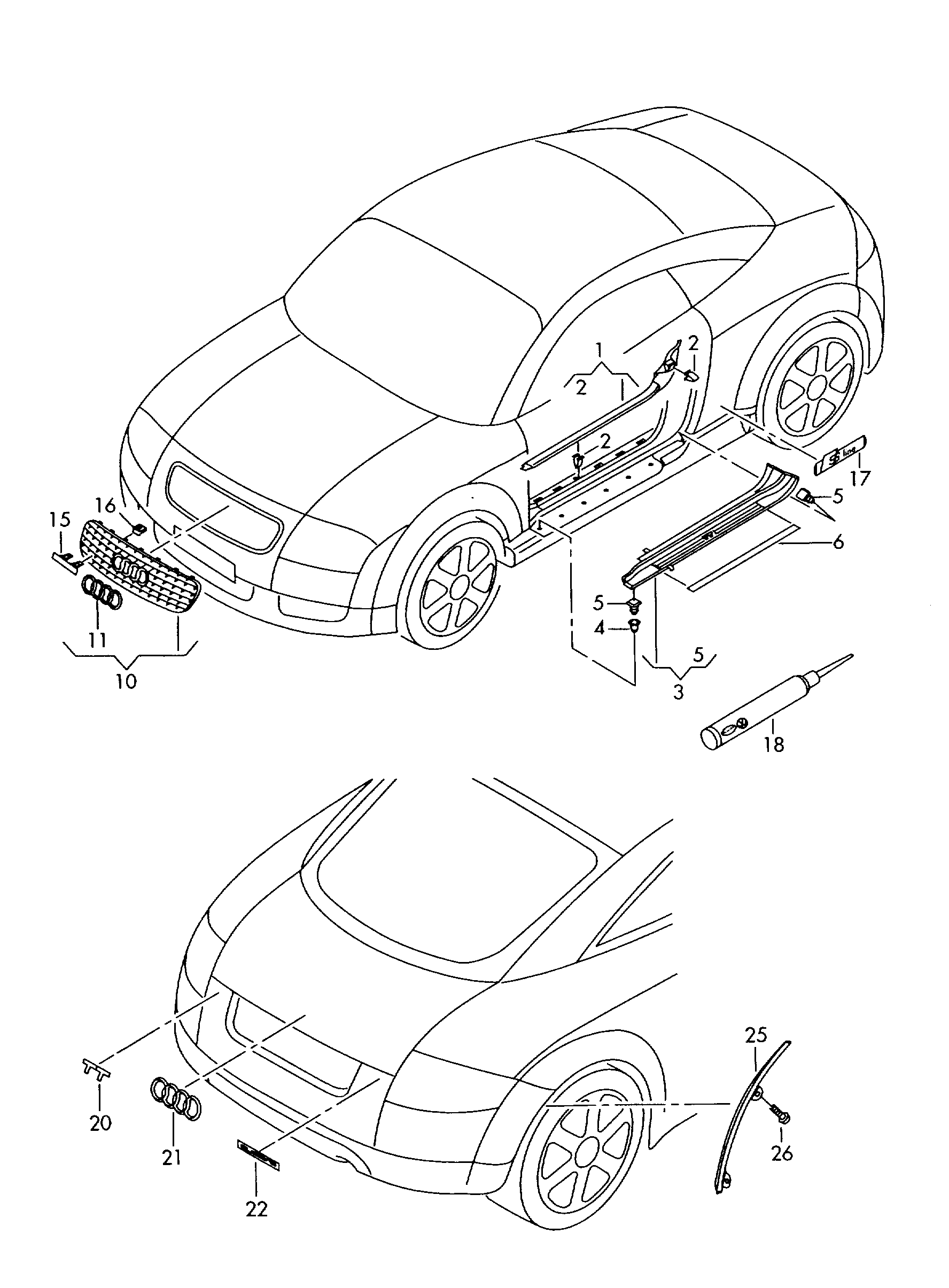 inscriptions/lettering - Audi TT/TTS Coupe/Roadster(ATT)  
