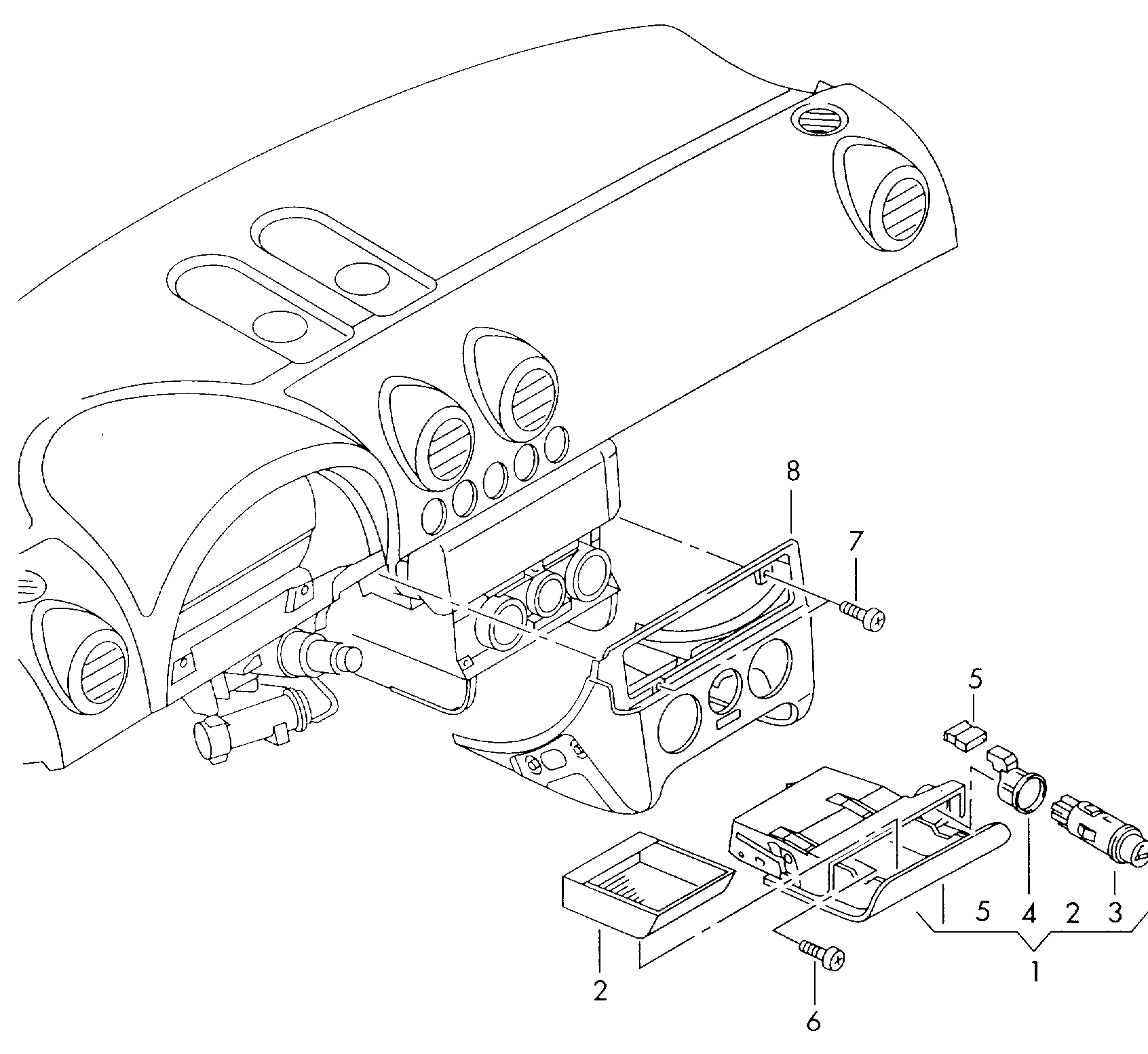 ashtray - Audi TT/TTS Coupe/Roadster(ATT)  