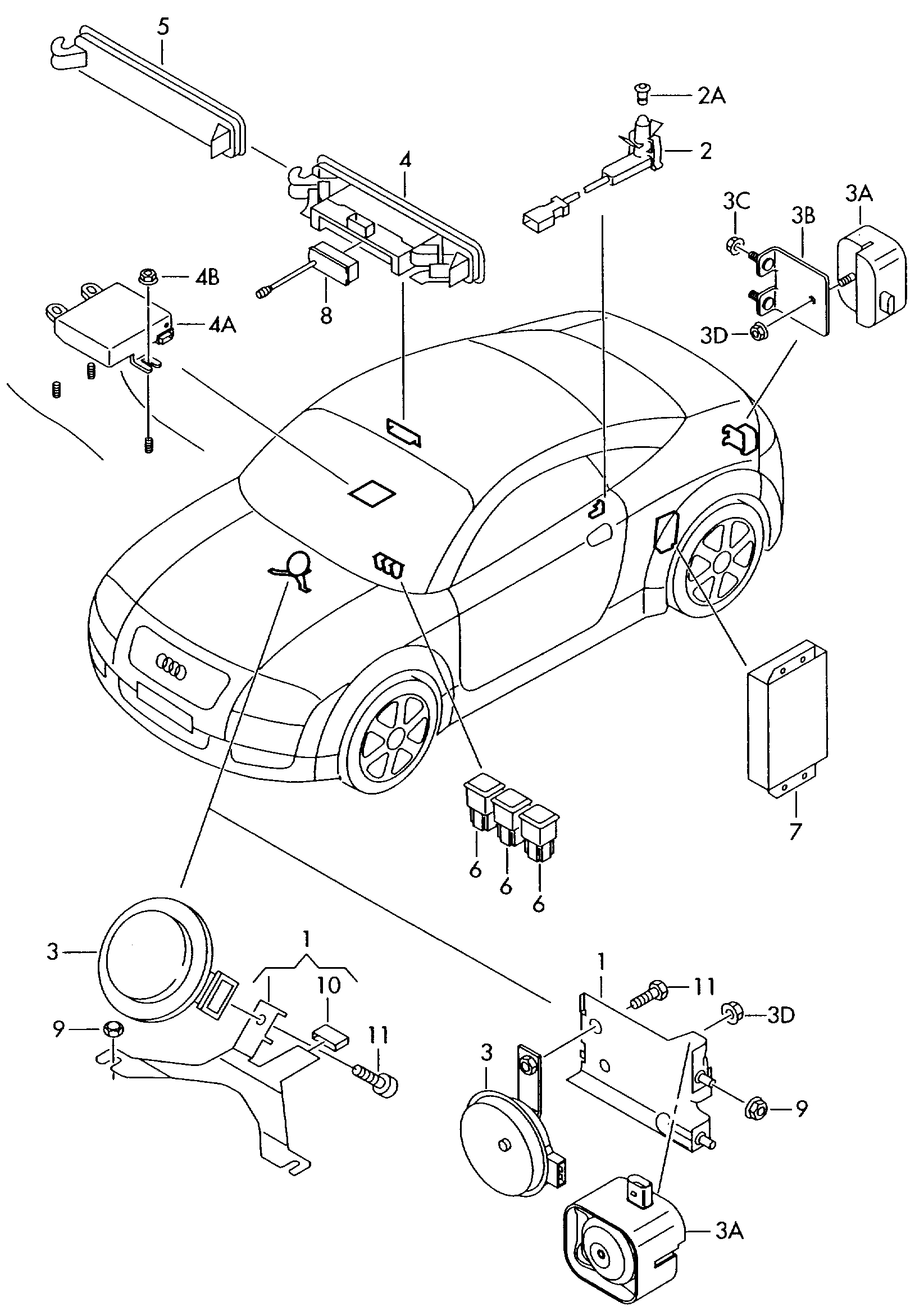 alarme antivol - Audi TT/TTS Coupe/Roadster(ATT)  