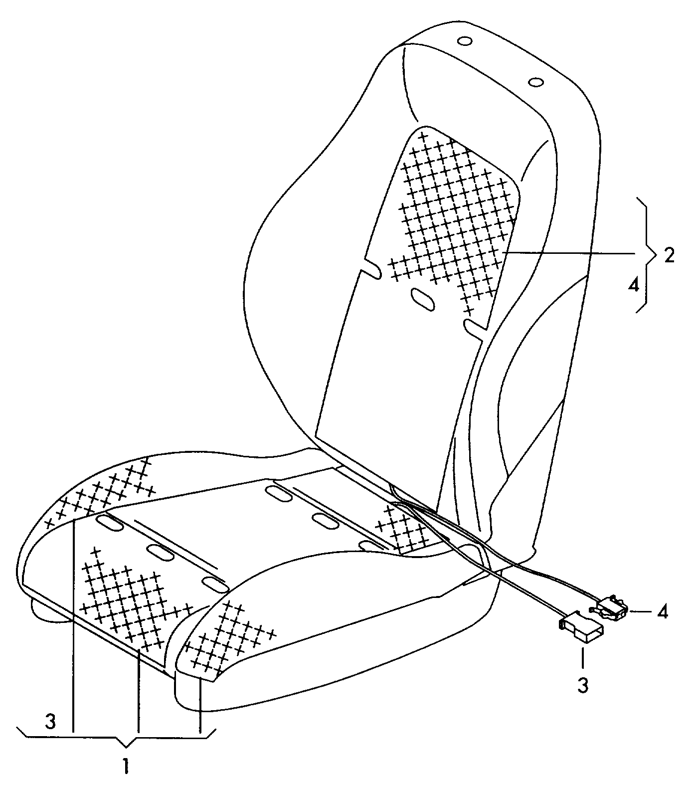 seat and backrest heater
element - Audi A2(A2)  