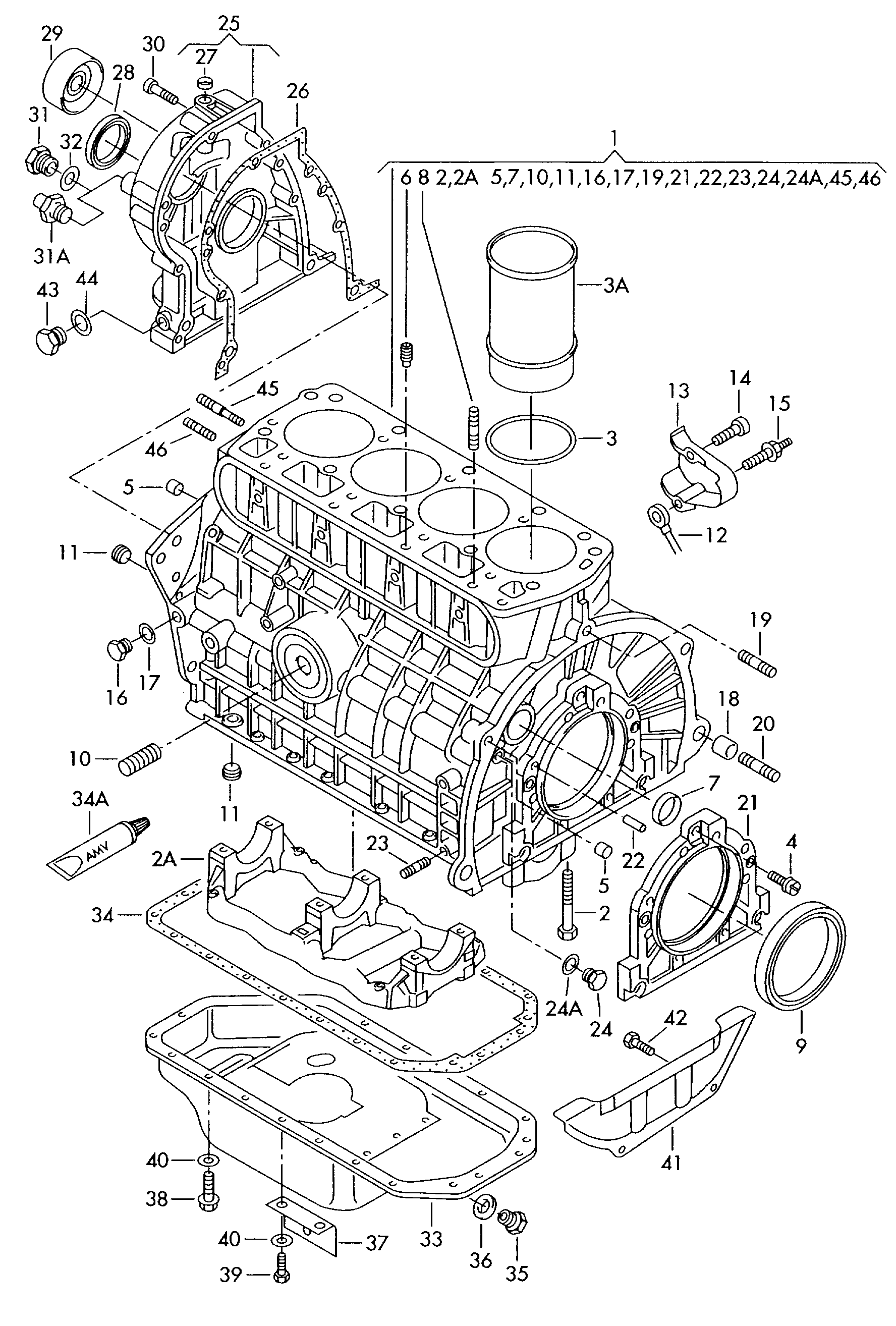 cilinderblok; carterpan - Fabia(FAB)  
