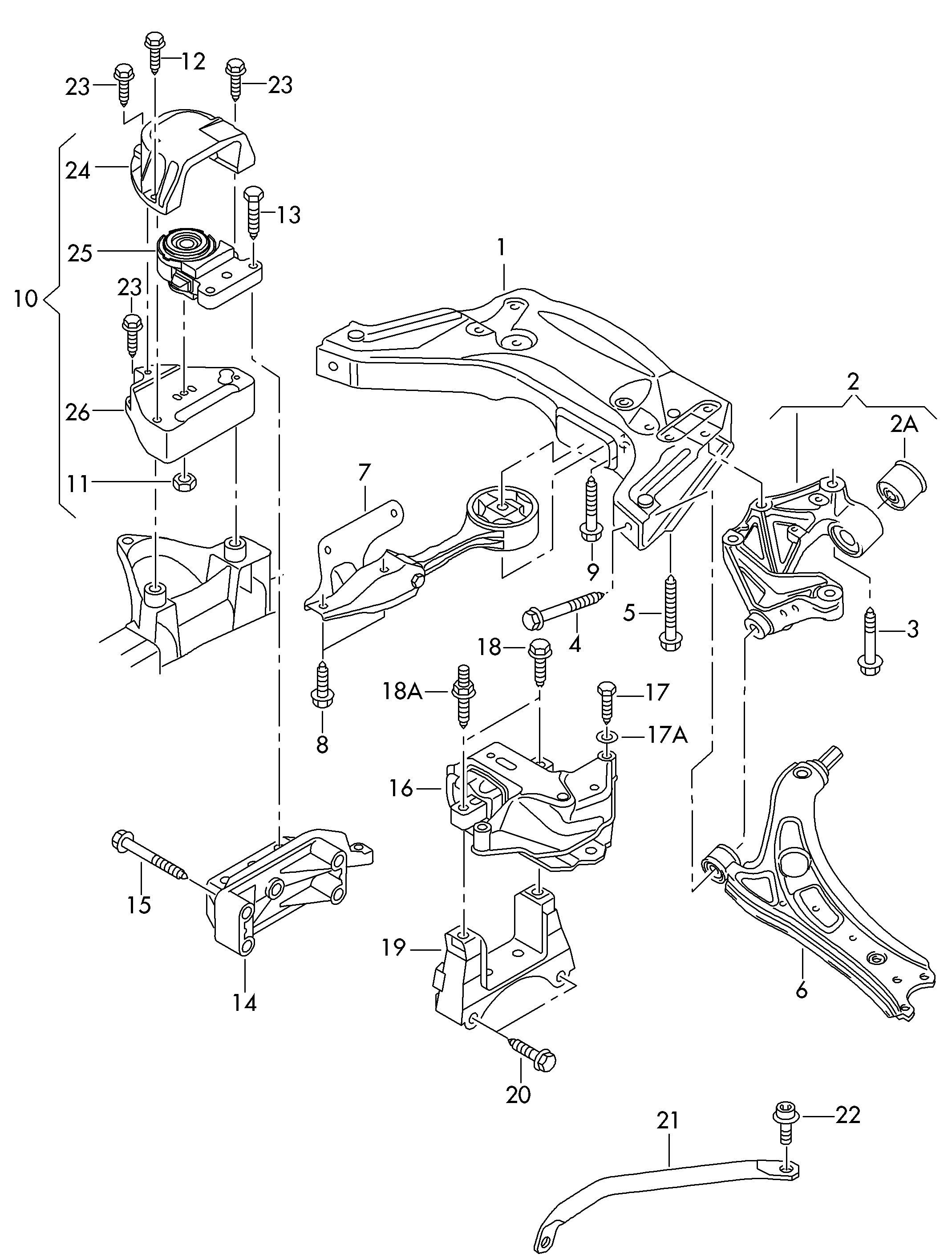 pieces de fixation p. moteur
et bv - Audi A2(A2)  
