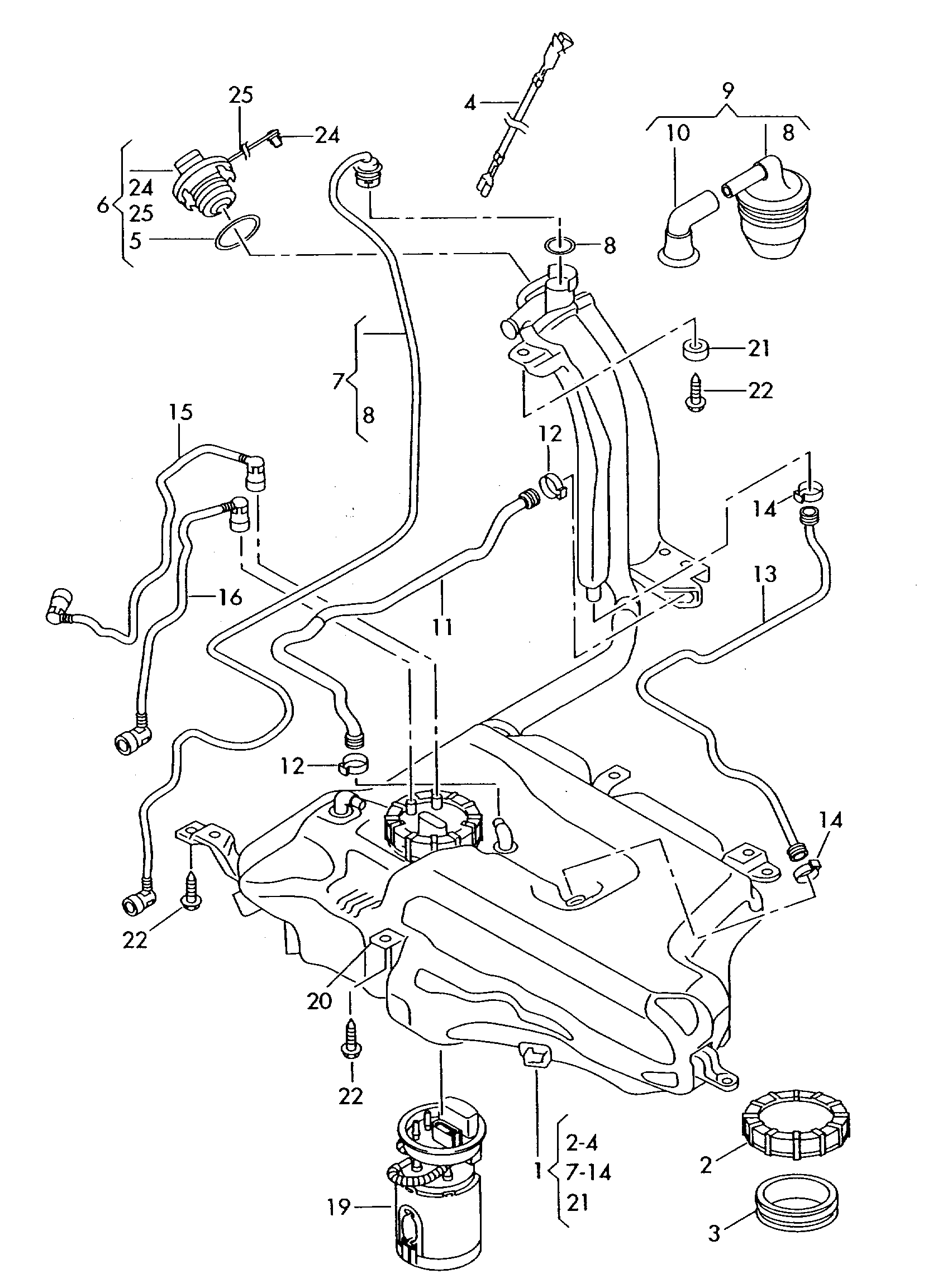 reservoir a carburant; F 8Z-3-000 001>> - Audi A2(A2)  