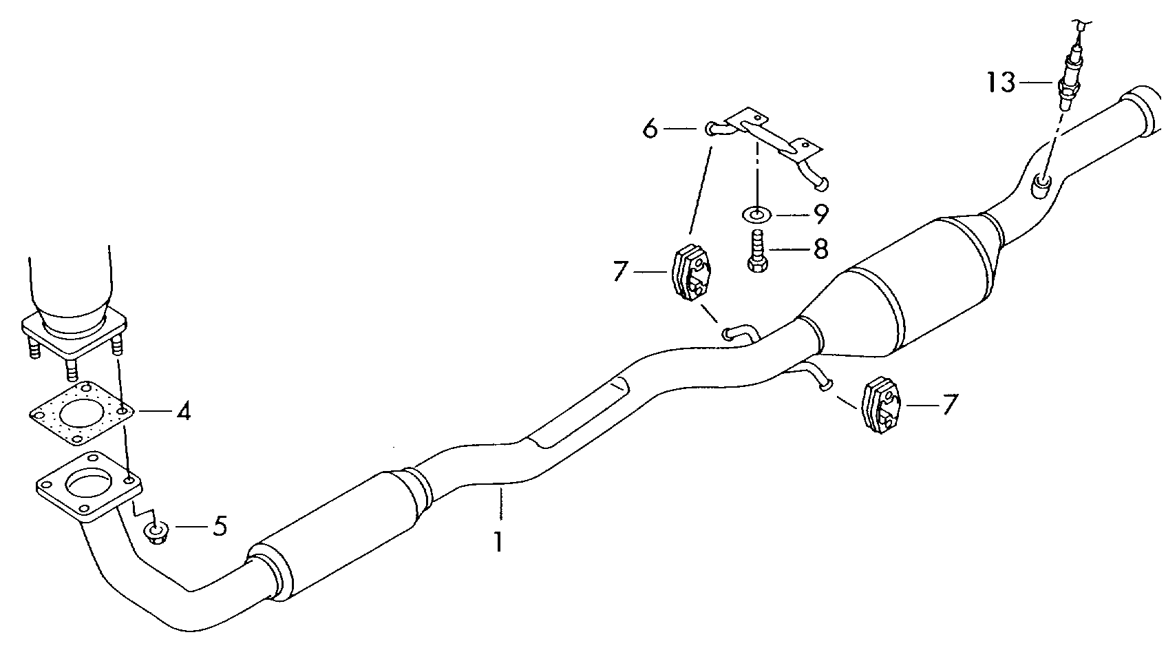 catalytic converter with
front silencer - Audi A2(A2)  