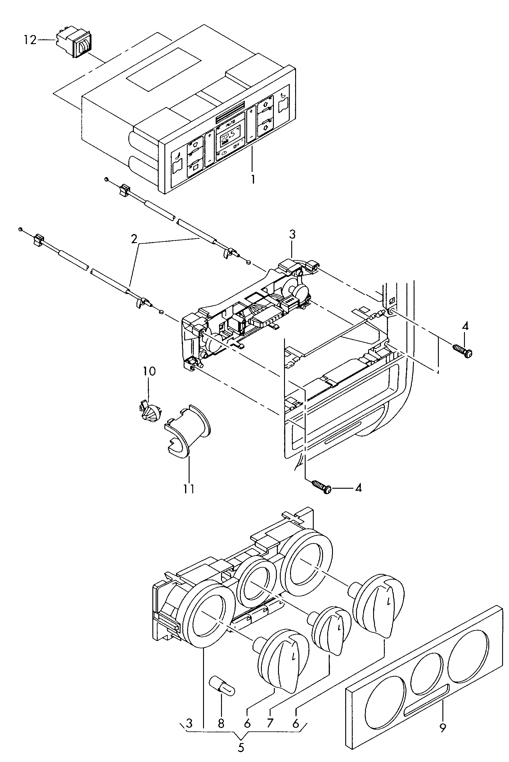 fresh air
and heater controls - Audi A2(A2)  