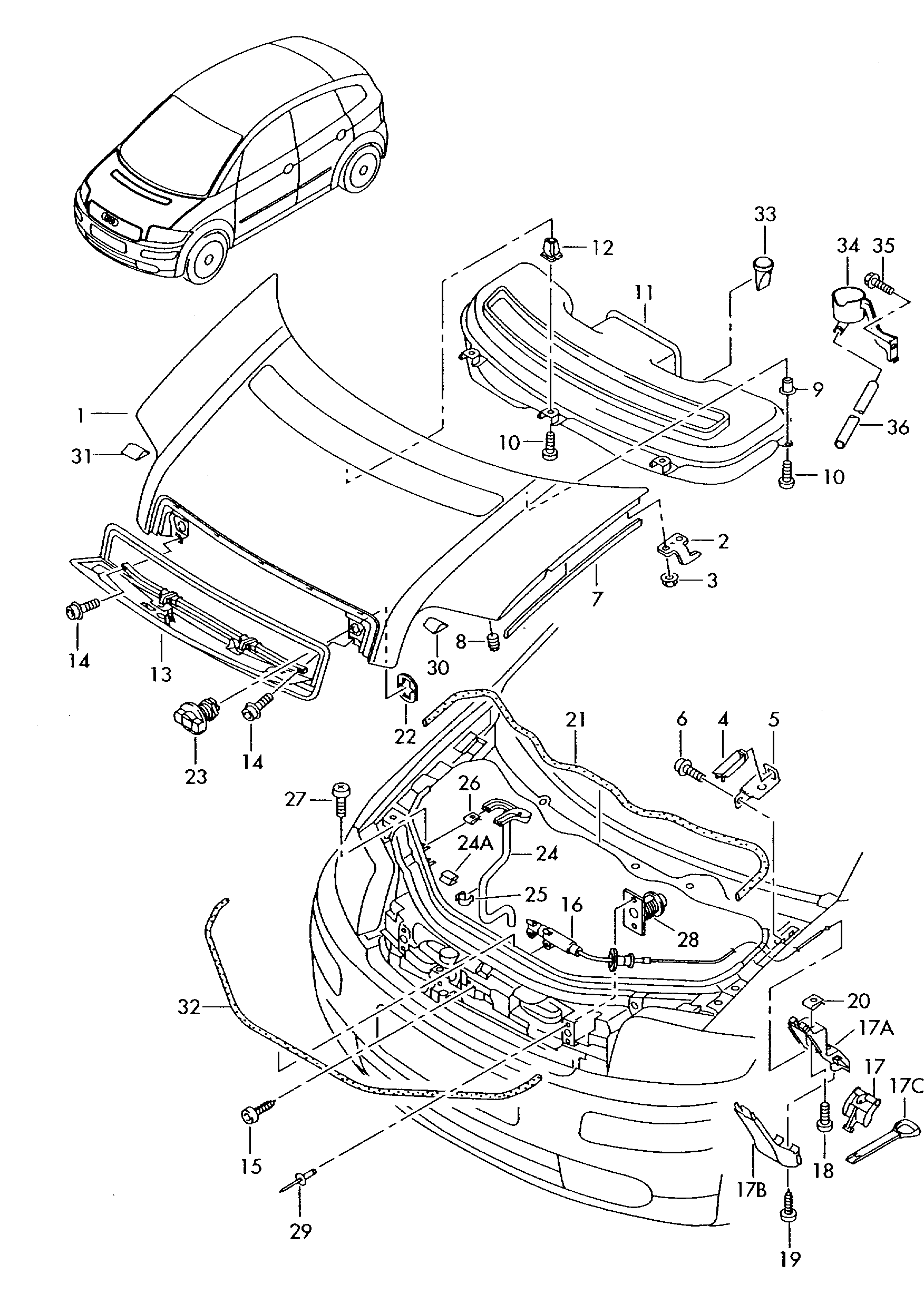 motorkap - Audi A2(A2)  