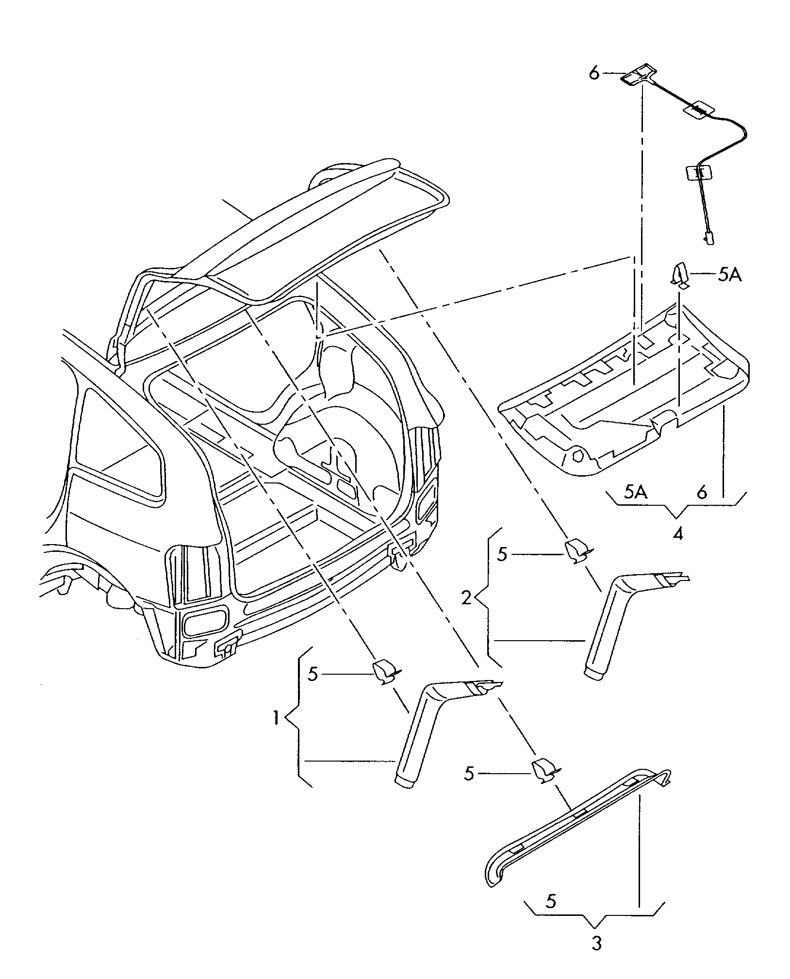 Bagaj kapağı kaplaması - Audi A2(A2)  