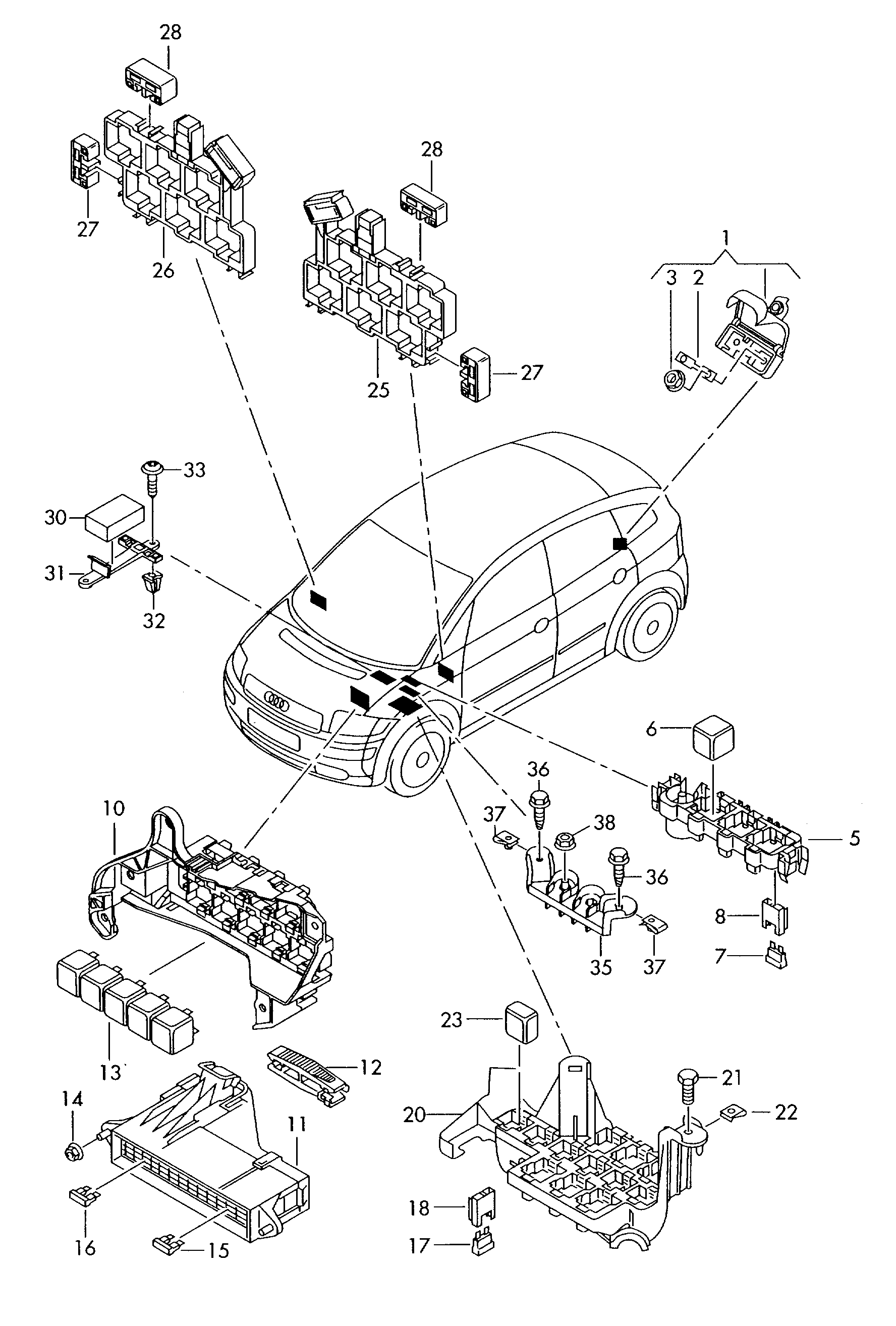 导线连接器 - Audi A2(A2)  