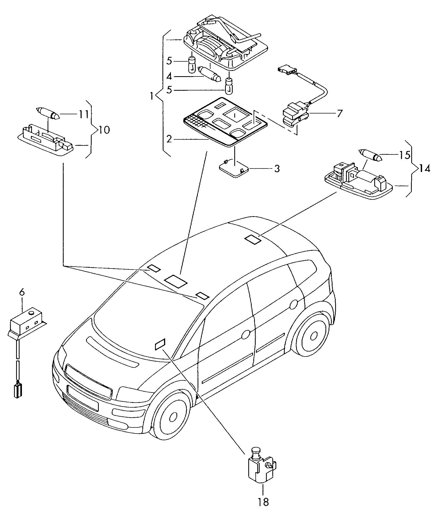 glove compartment lid light - Audi A2(A2)  