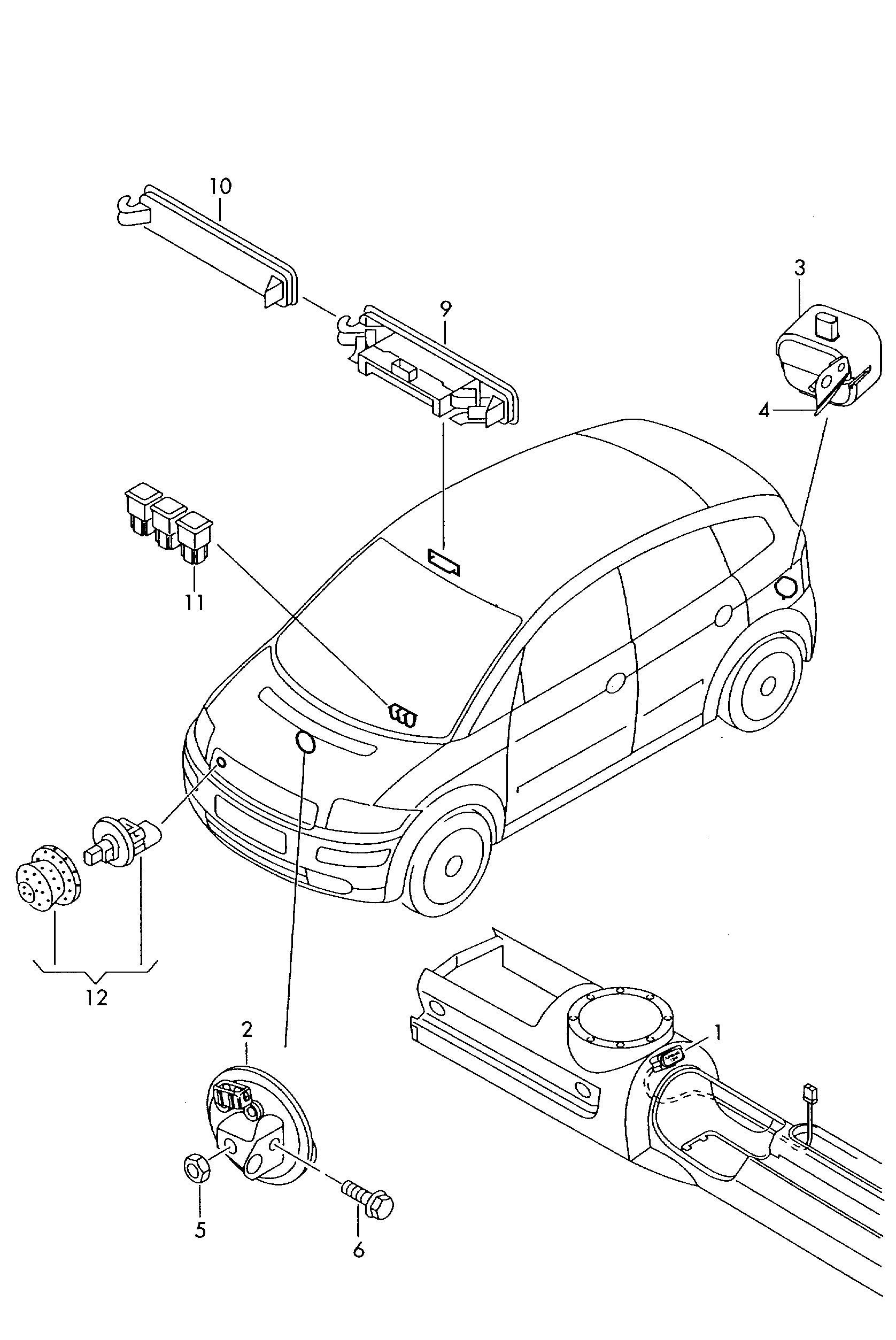 盗難防止アラームシステム; F 8Z-3-000 001>> - Audi A2(A2)  
