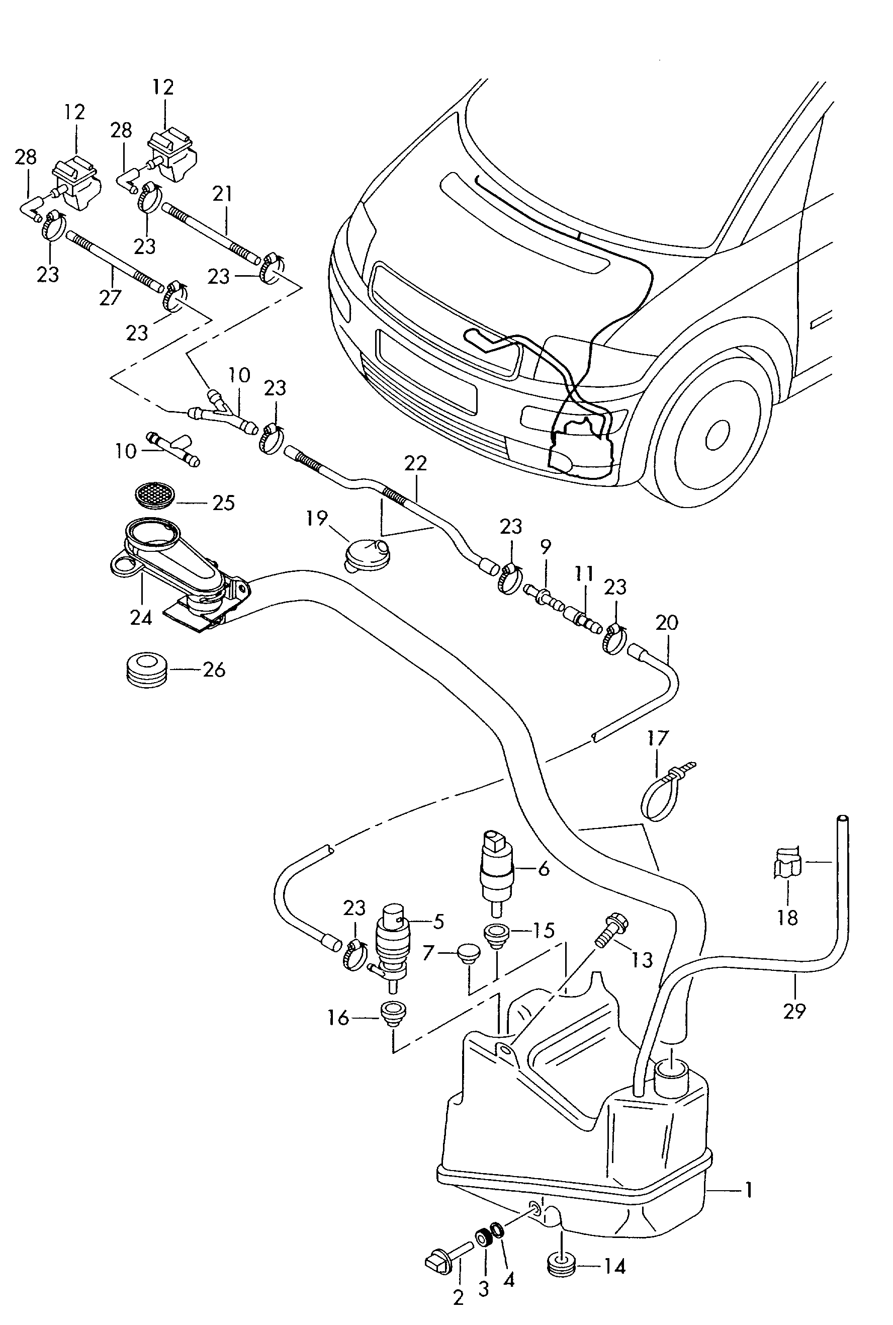 windscreen washer system - Audi A2(A2)  