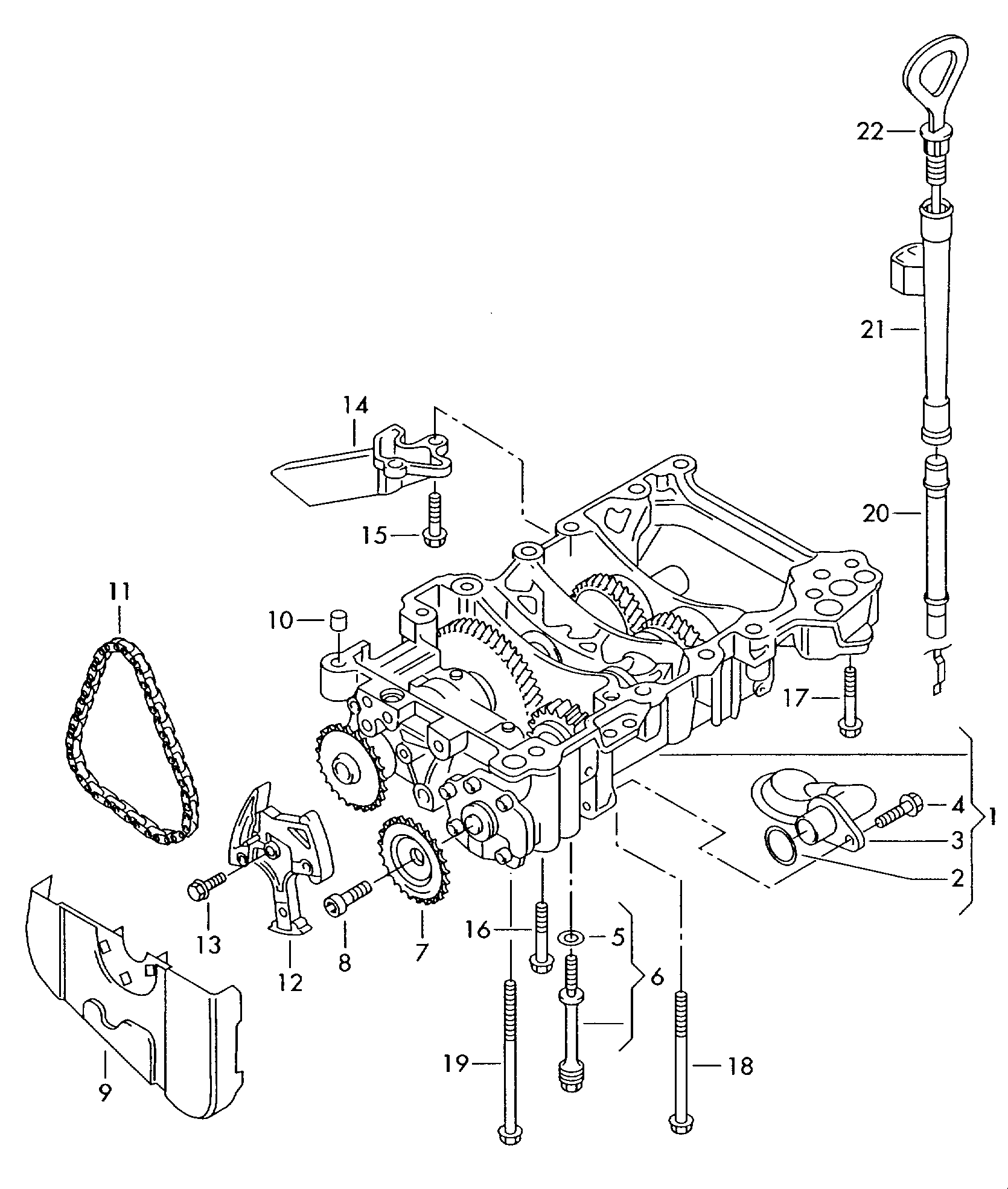 oil pump; oil dipstick; balancer shaft - Audi A4/Avant(A4)  