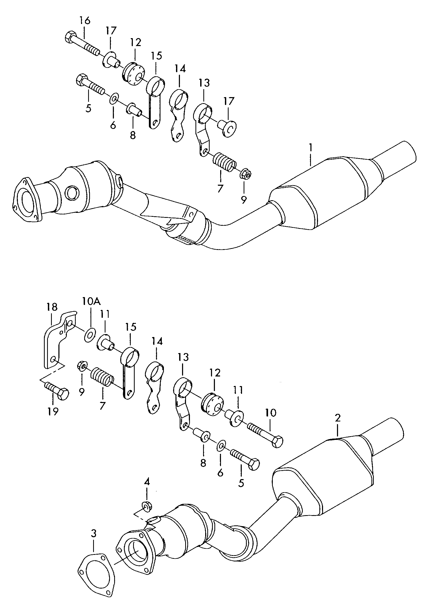 junta p. tubo escape; soporte para tubo de escape - Audi A4/Avant(A4)  