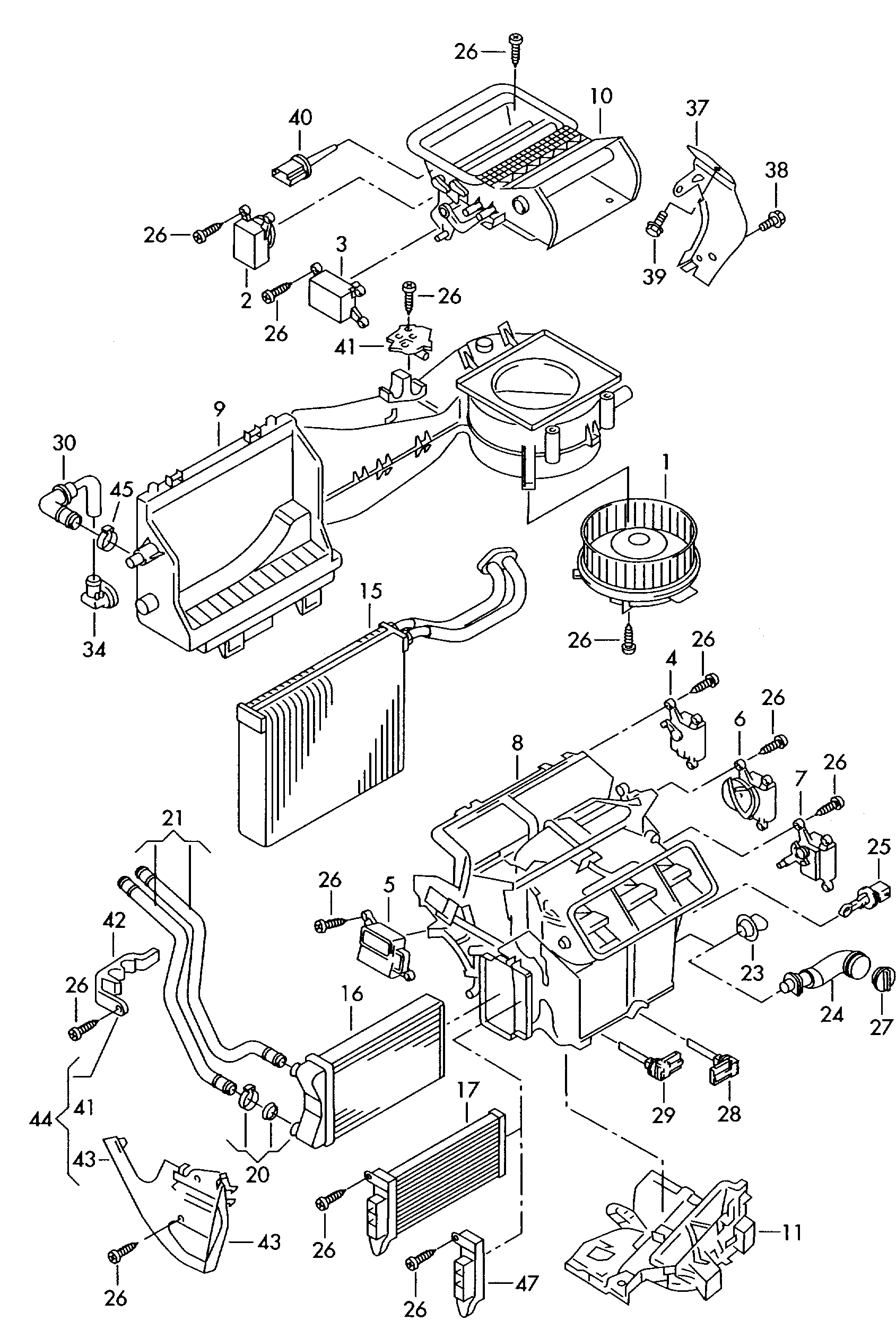 エアコンディショナー；
電動調整式 - Audi A4/Avant(A4)  