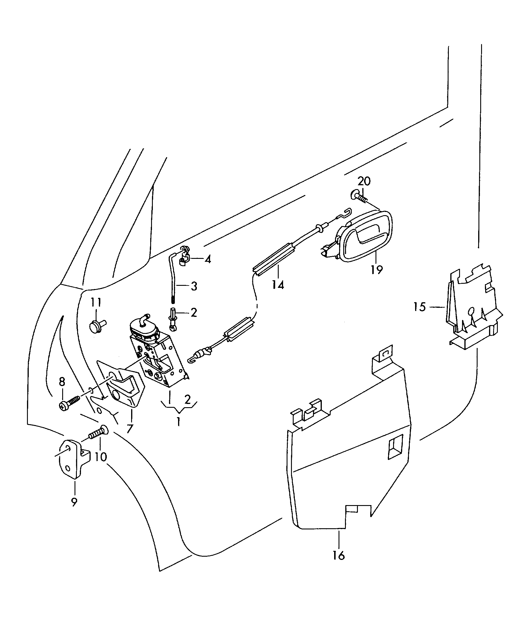 door lock; inner actuator - Audi A4/Avant(A4)  