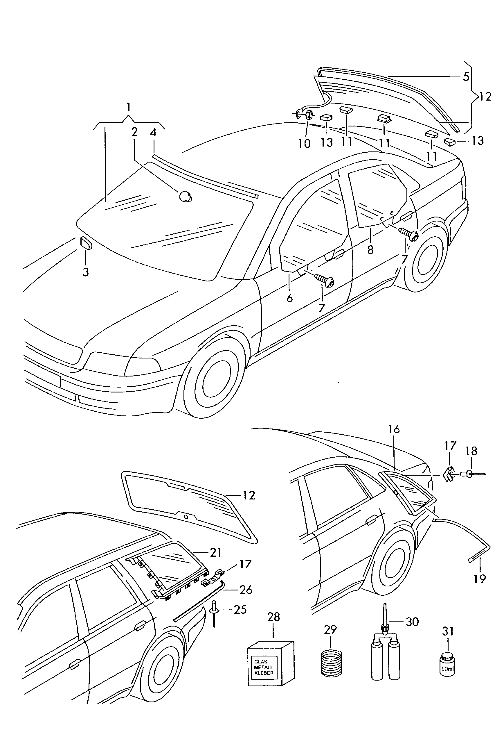 voorruit - Audi A4/Avant(A4)  