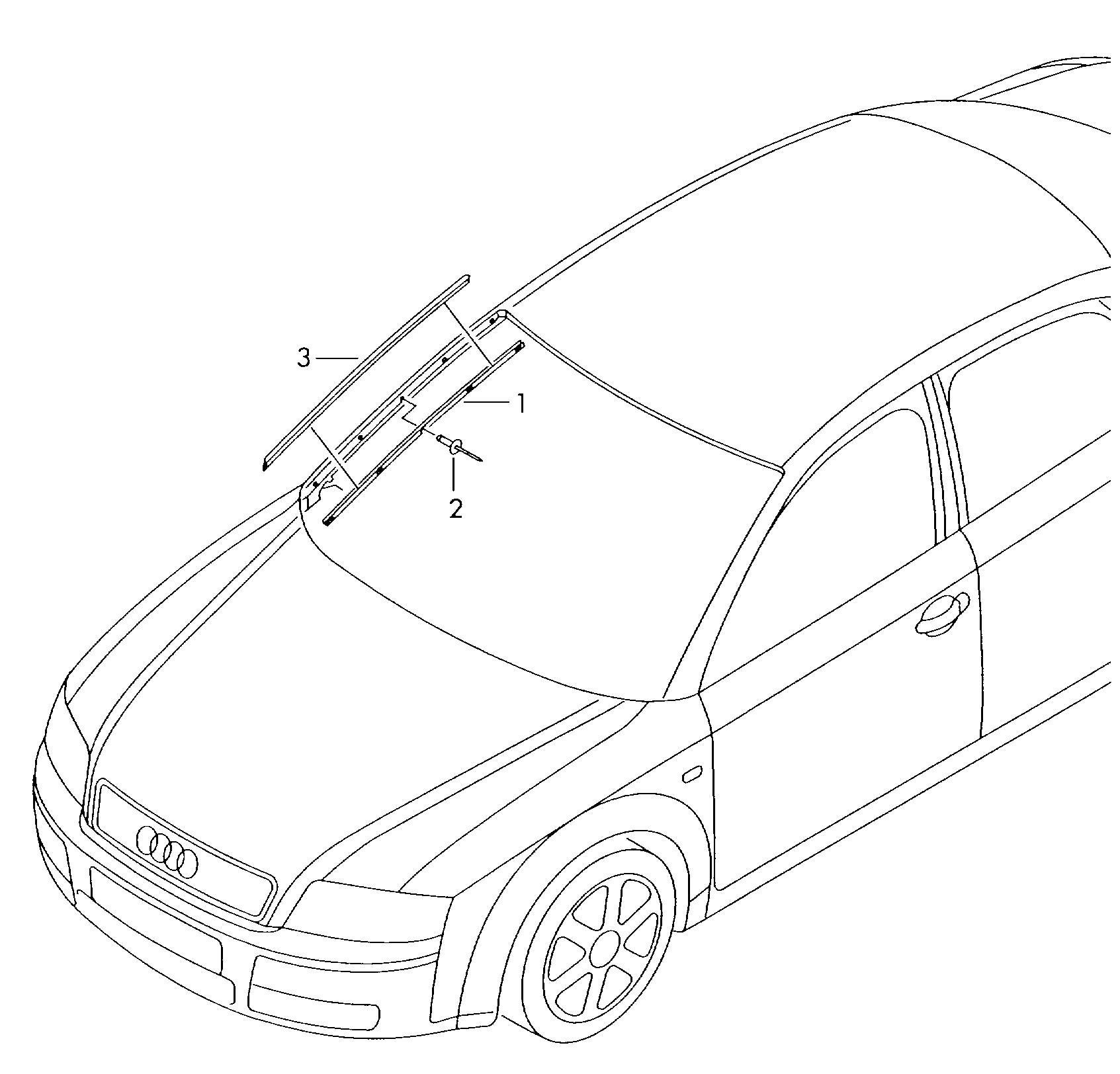 clamp strip; water deflector - Audi A4/Avant(A4)  