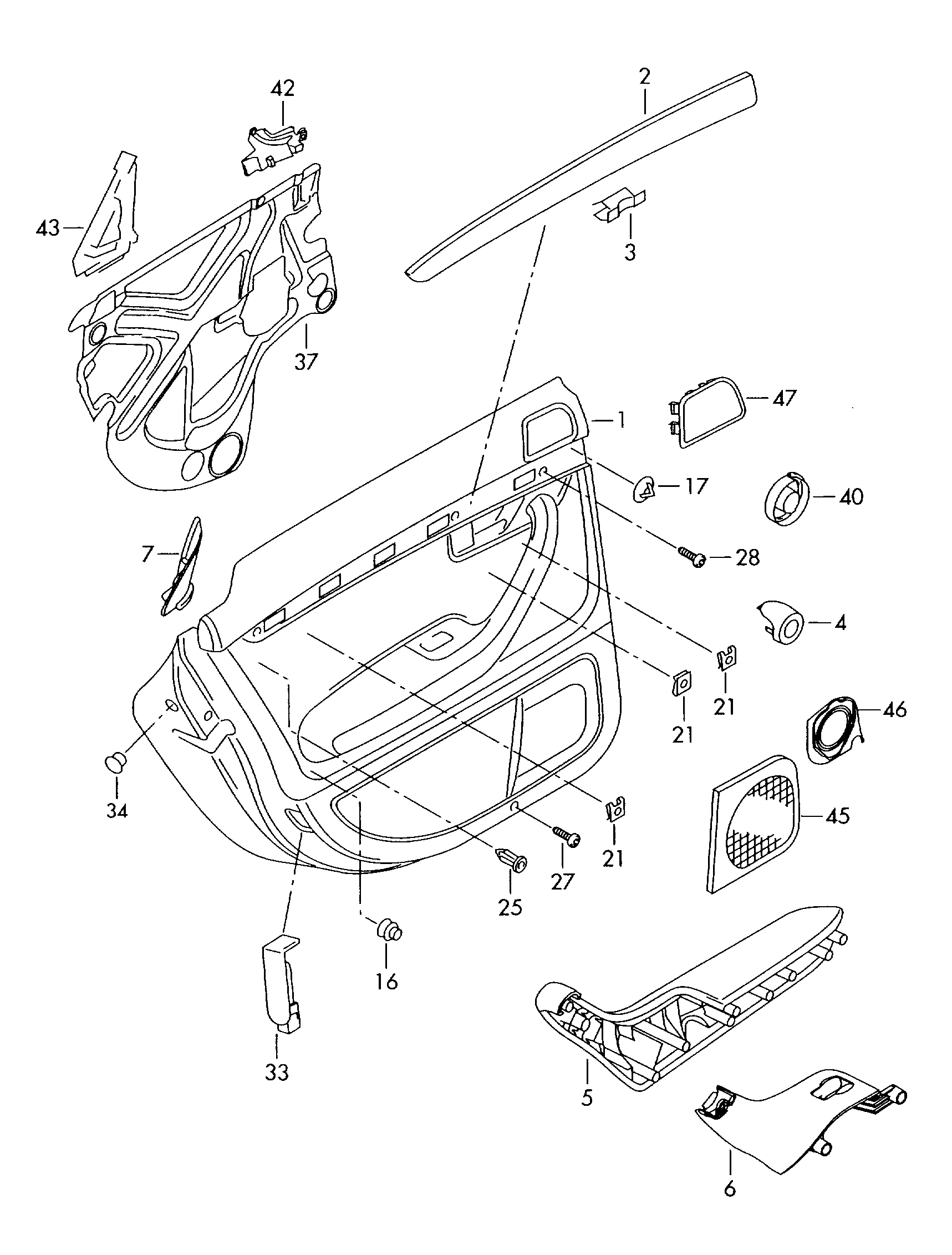 individual parts; door trim panels - Audi A4/Avant(A4)  