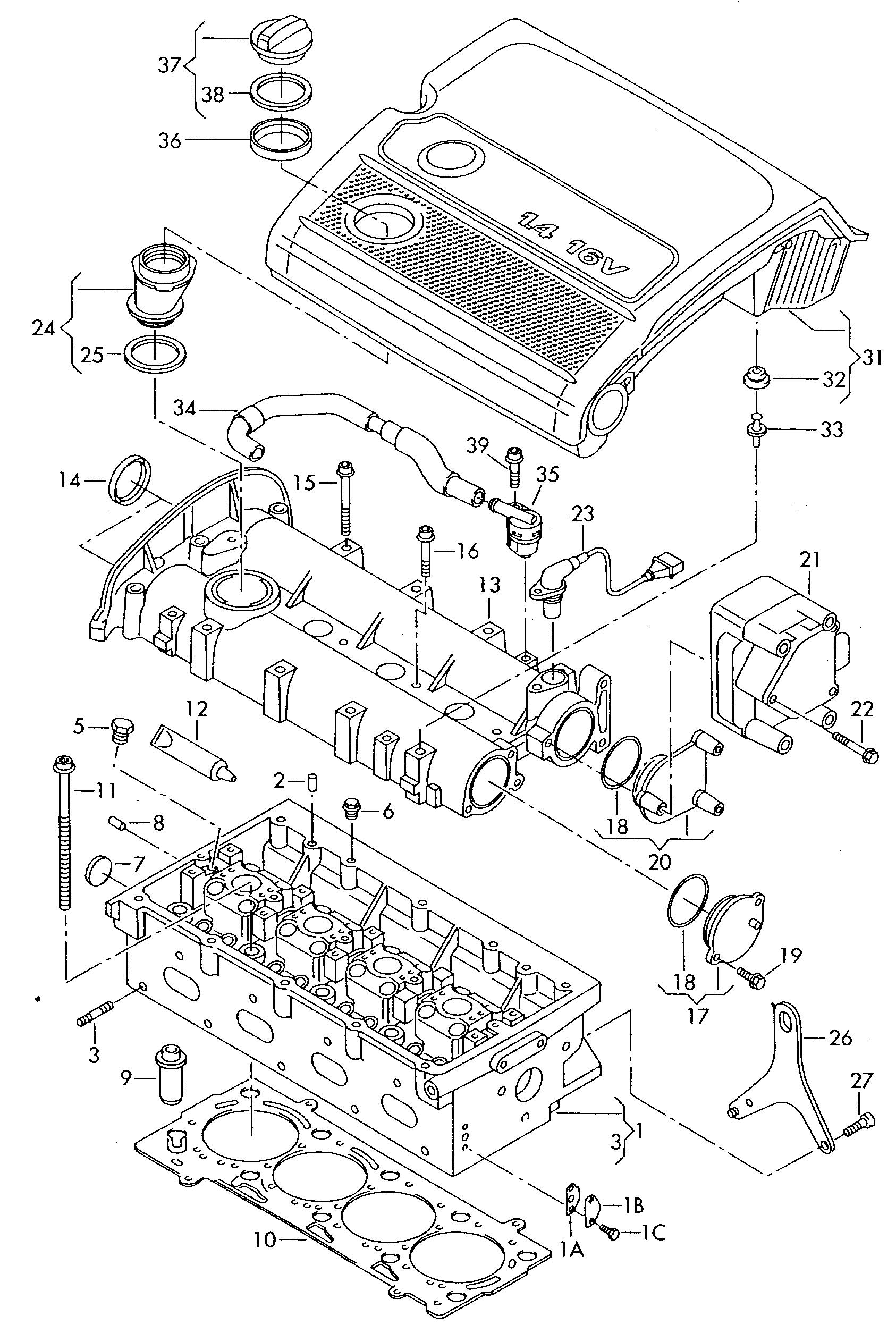 cilinderkop; klepdeksel; afdekking - Ibiza/ST(IB)  