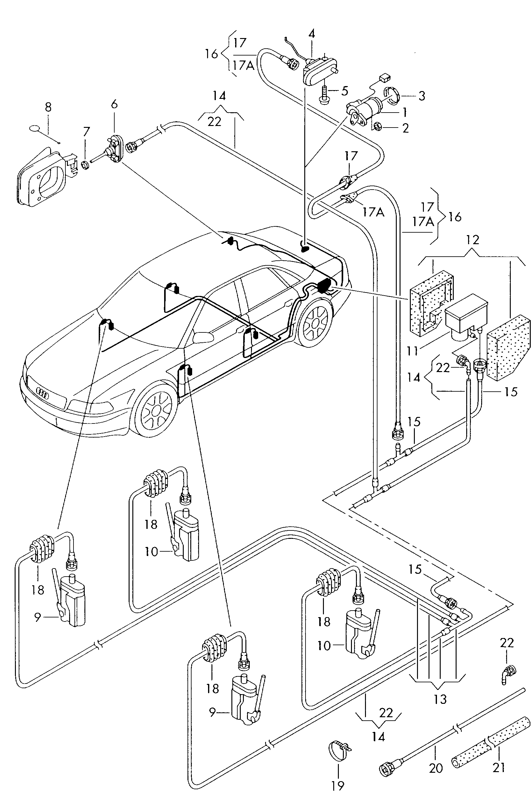 Merkezi kilitleme - Audi A8/S8 quattro(A8Q)  