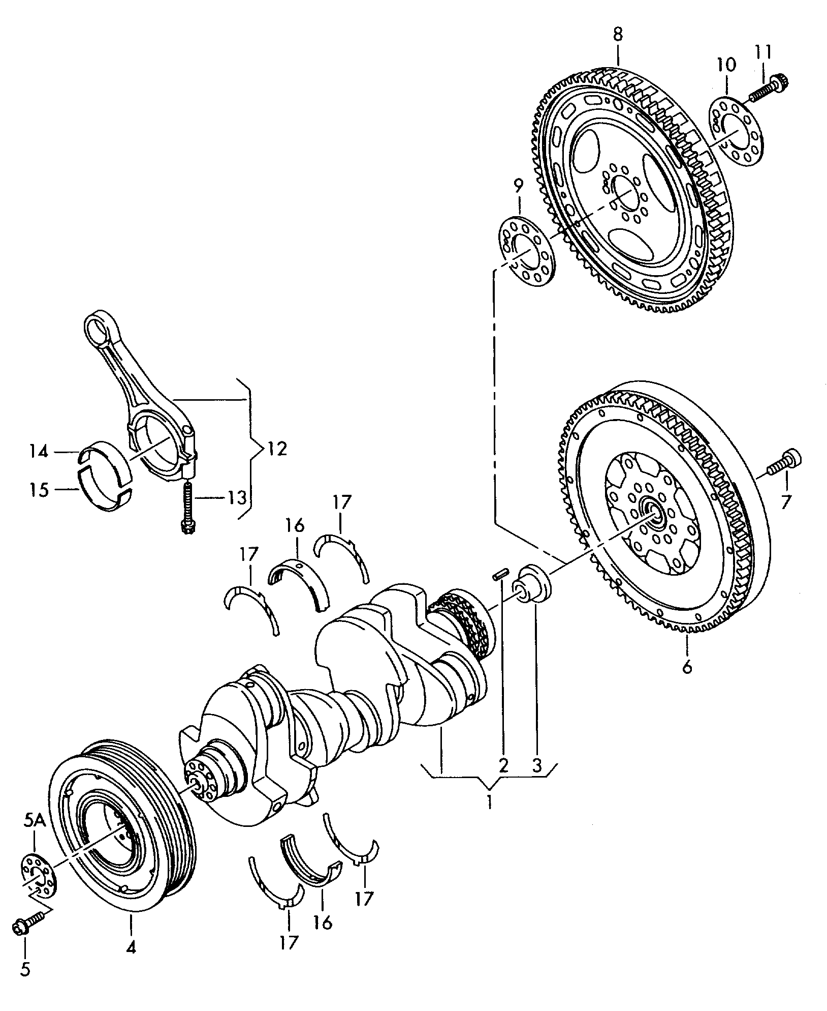 crankshaft; conrod; bearings - Touareg(TOUA)  