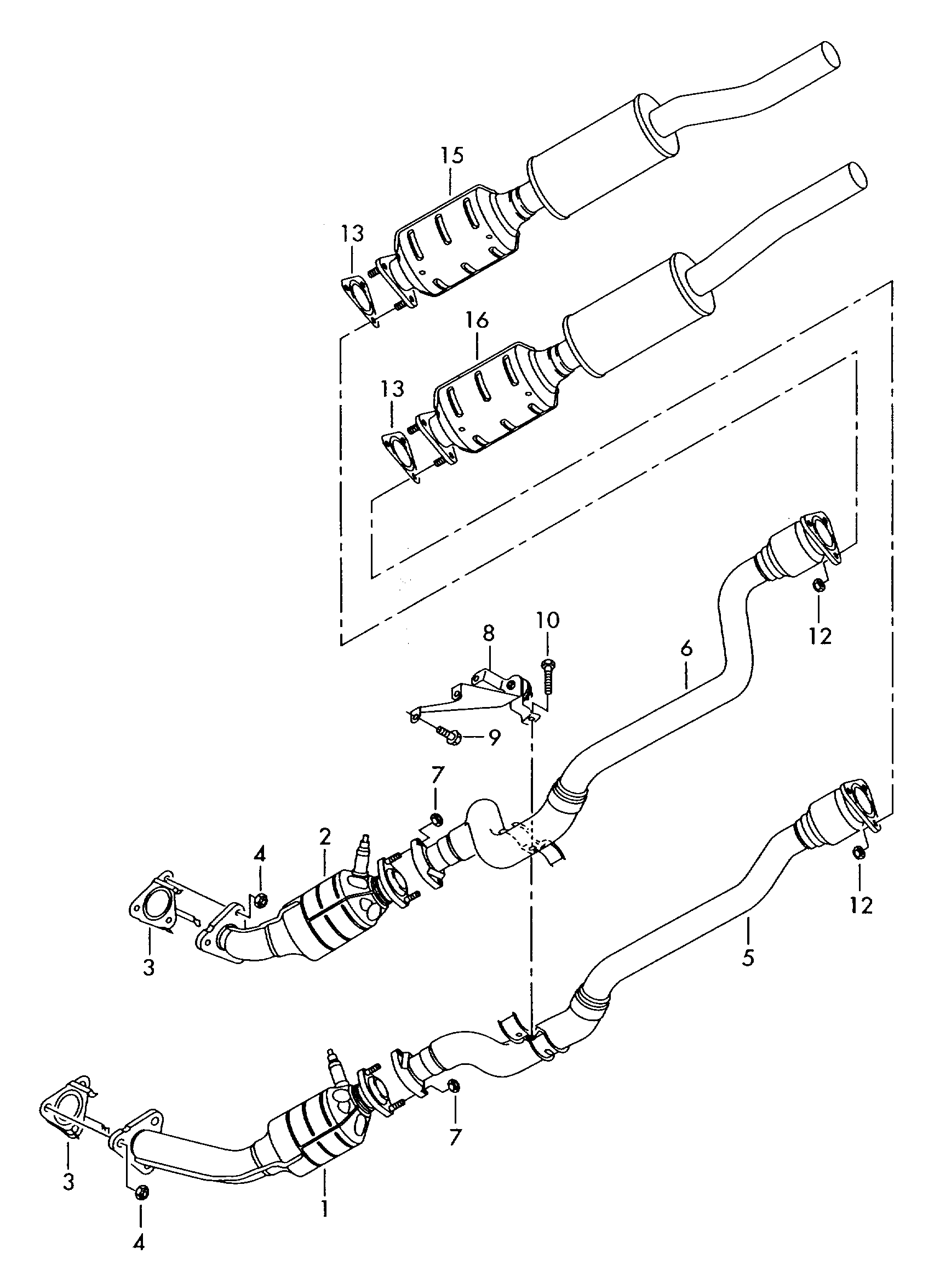 Abgasrohr mit Katalysator - Phaeton(PHAE)  